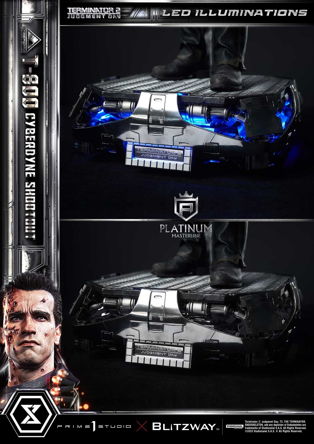 Terminator 2: Judgment Day - T-800 - Platinum Masterline  (PLMT2-01) - 1/3 - Cyberdyne Shootout (Blitzway, Prime 1 Studio) photo 6