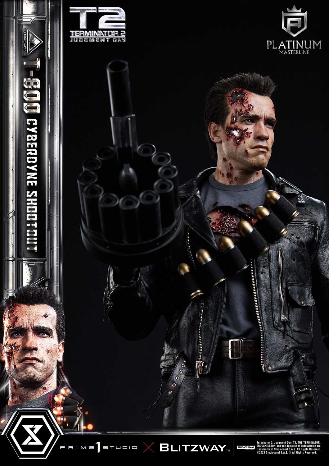 Terminator 2: Judgment Day - T-800 - Platinum Masterline  (PLMT2-01) - 1/3 - Cyberdyne Shootout (Blitzway, Prime 1 Studio) photo 7