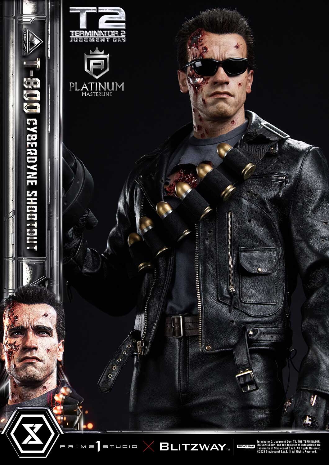 Terminator 2: Judgment Day - T-800 - Platinum Masterline  (PLMT2-01) - 1/3 - Cyberdyne Shootout (Blitzway, Prime 1 Studio) photo 8