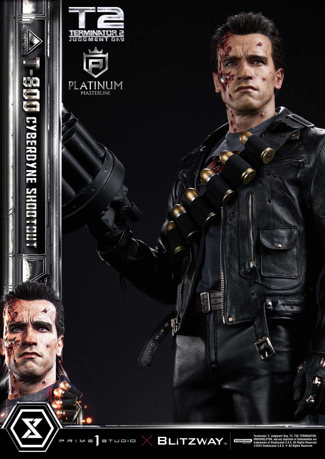 Terminator 2: Judgment Day - T-800 - Platinum Masterline  (PLMT2-01) - 1/3 - Cyberdyne Shootout (Blitzway, Prime 1 Studio) photo 9