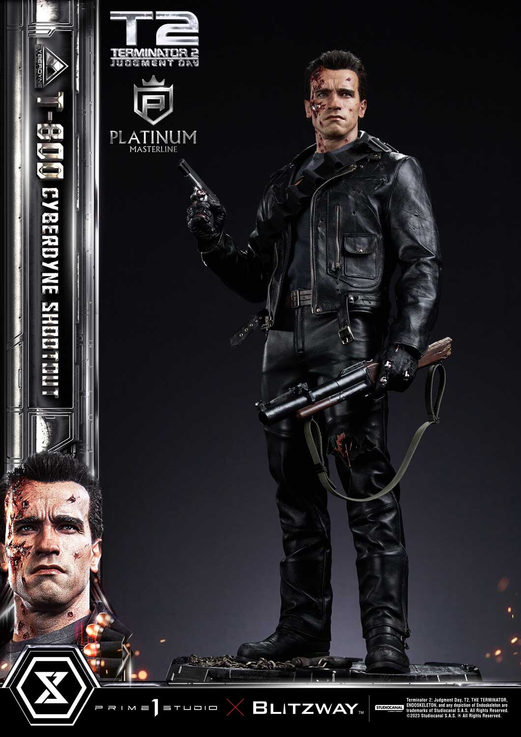 Terminator 2: Judgment Day - T-800 - Platinum Masterline  (PLMT2-01) - 1/3 - Cyberdyne Shootout (Blitzway, Prime 1 Studio) photo 12