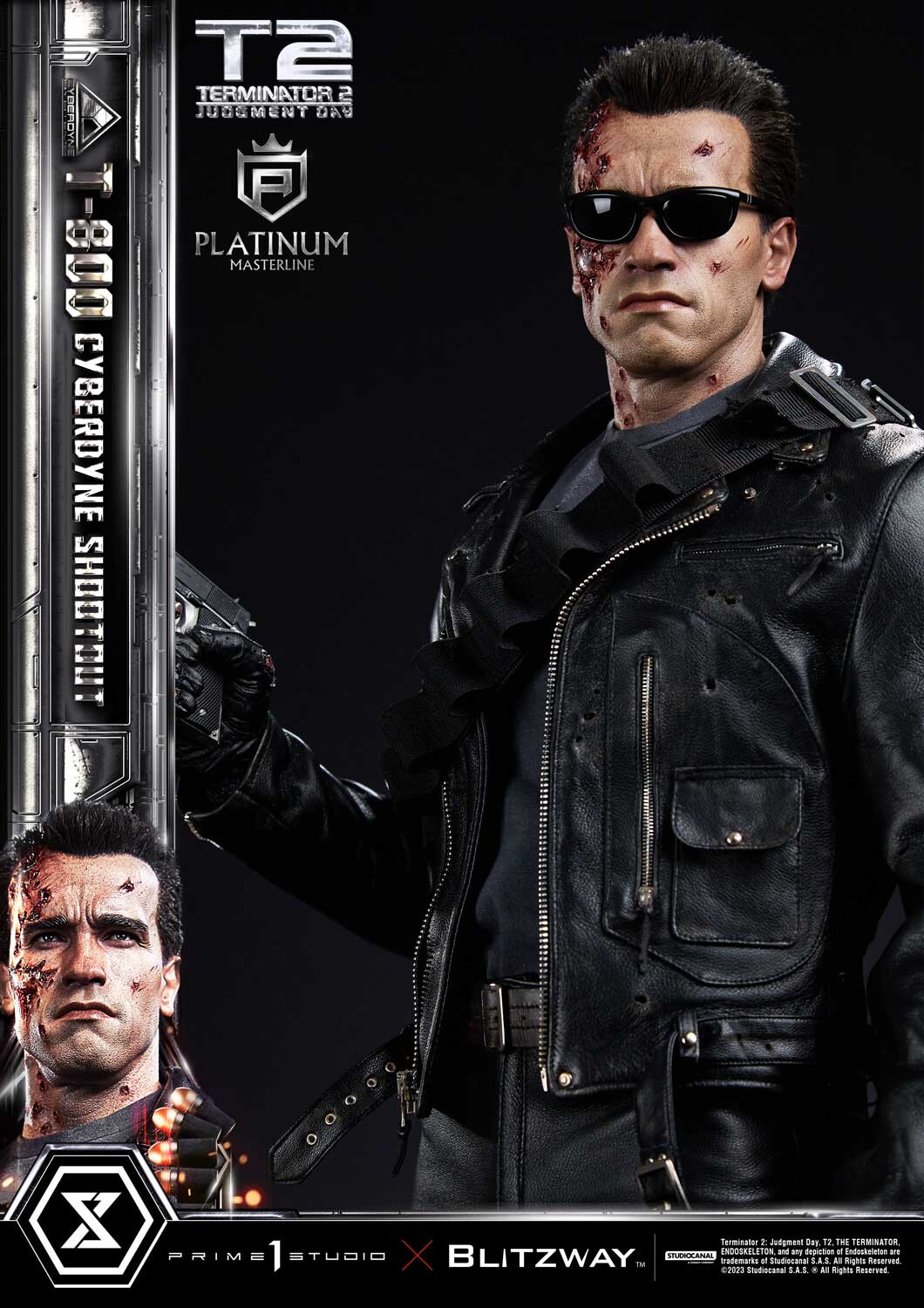 Terminator 2: Judgment Day - T-800 - Platinum Masterline  (PLMT2-01) - 1/3 - Cyberdyne Shootout (Blitzway, Prime 1 Studio) photo 13