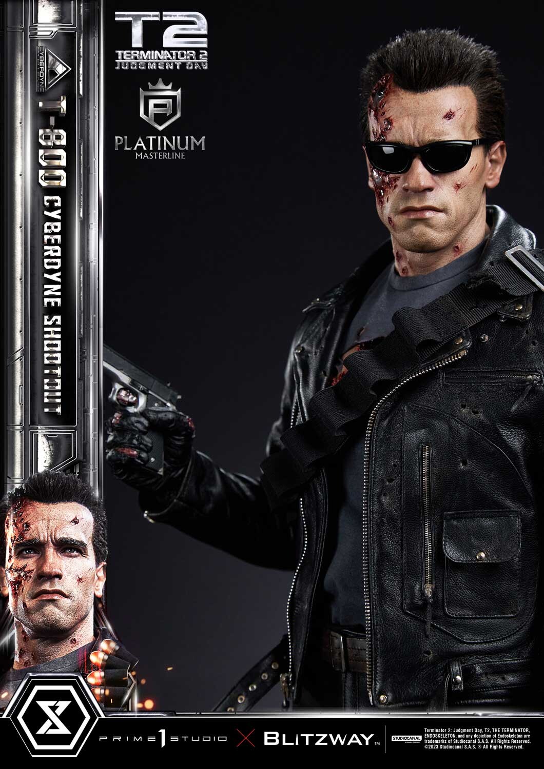 Terminator 2: Judgment Day - T-800 - Platinum Masterline  (PLMT2-01) - 1/3 - Cyberdyne Shootout (Blitzway, Prime 1 Studio) photo 14