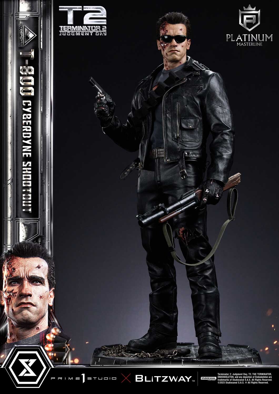Terminator 2: Judgment Day - T-800 - Platinum Masterline  (PLMT2-01) - 1/3 - Cyberdyne Shootout (Blitzway, Prime 1 Studio) photo 15