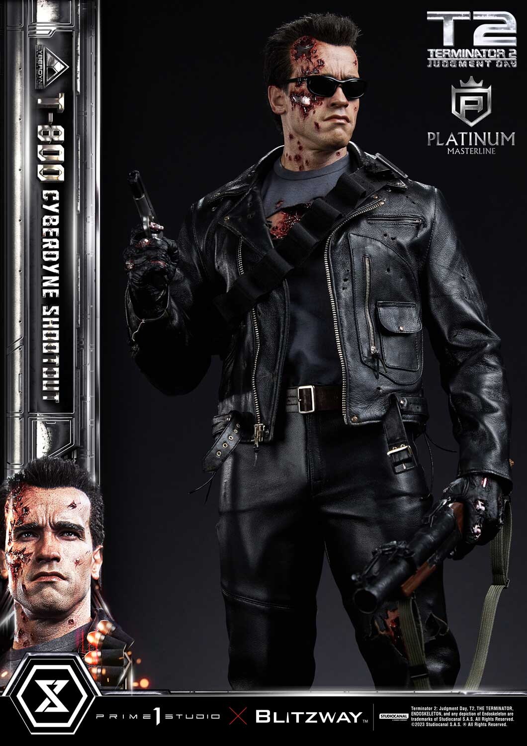 Terminator 2: Judgment Day - T-800 - Platinum Masterline  (PLMT2-01) - 1/3 - Cyberdyne Shootout (Blitzway, Prime 1 Studio) photo 17