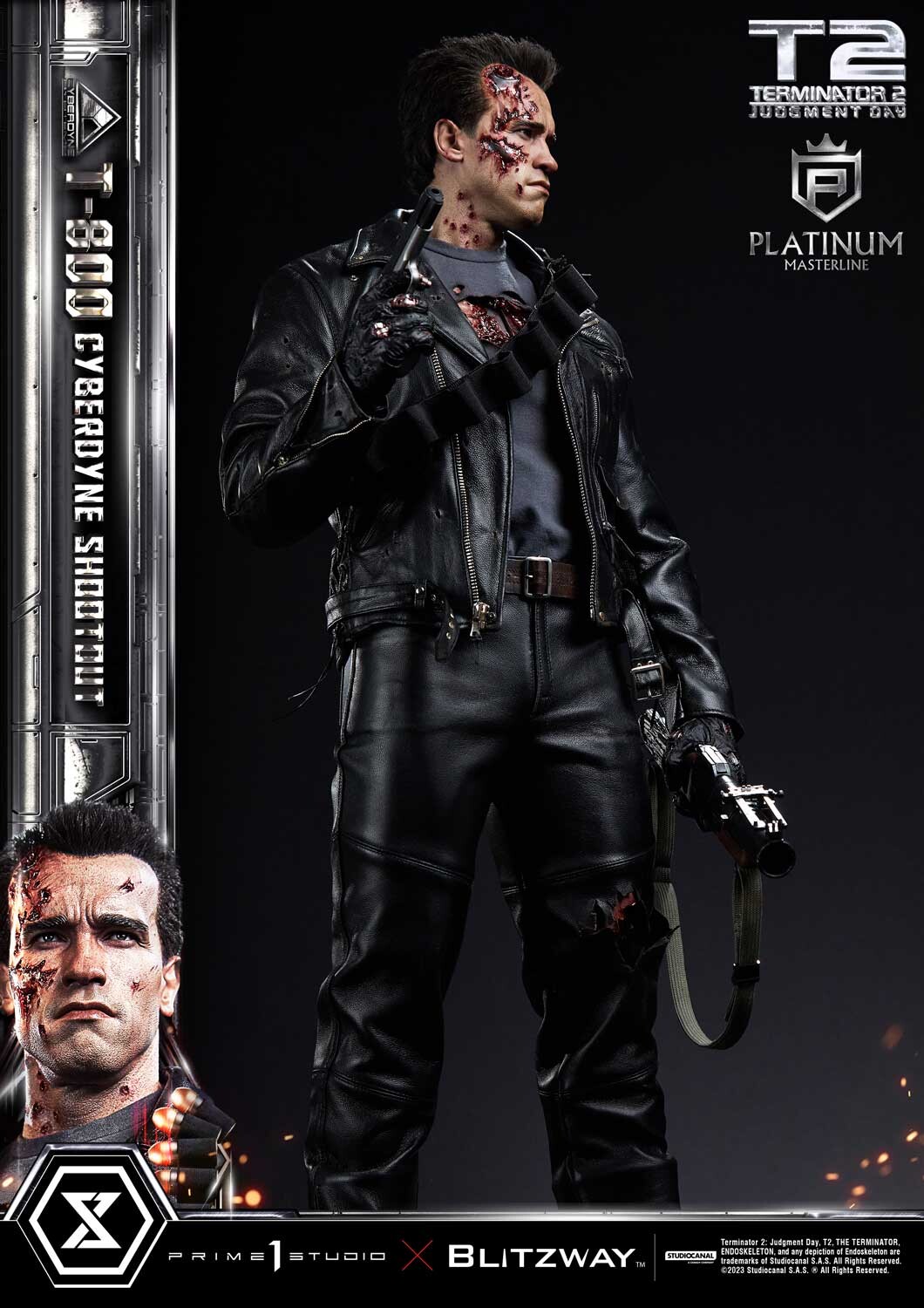 Terminator 2: Judgment Day - T-800 - Platinum Masterline  (PLMT2-01) - 1/3 - Cyberdyne Shootout (Blitzway, Prime 1 Studio) photo 18