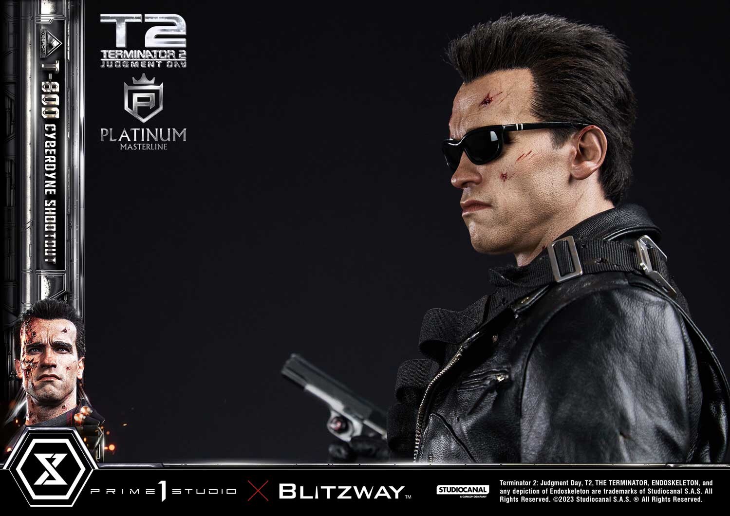 Terminator 2: Judgment Day - T-800 - Platinum Masterline  (PLMT2-01) - 1/3 - Cyberdyne Shootout (Blitzway, Prime 1 Studio) photo 21