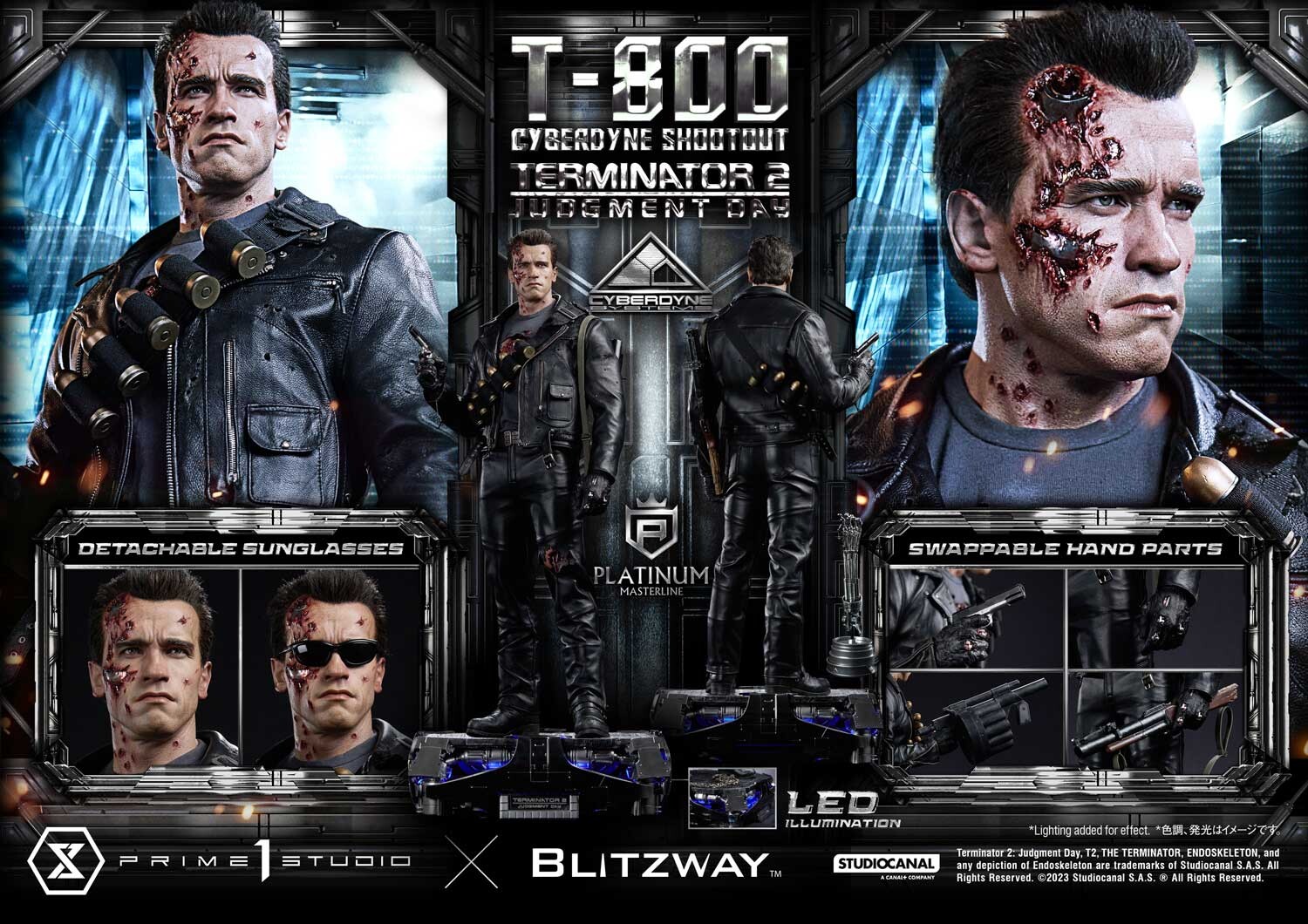 Terminator 2: Judgment Day - T-800 - Platinum Masterline  (PLMT2-01) - 1/3 - Cyberdyne Shootout (Blitzway, Prime 1 Studio) photo 22