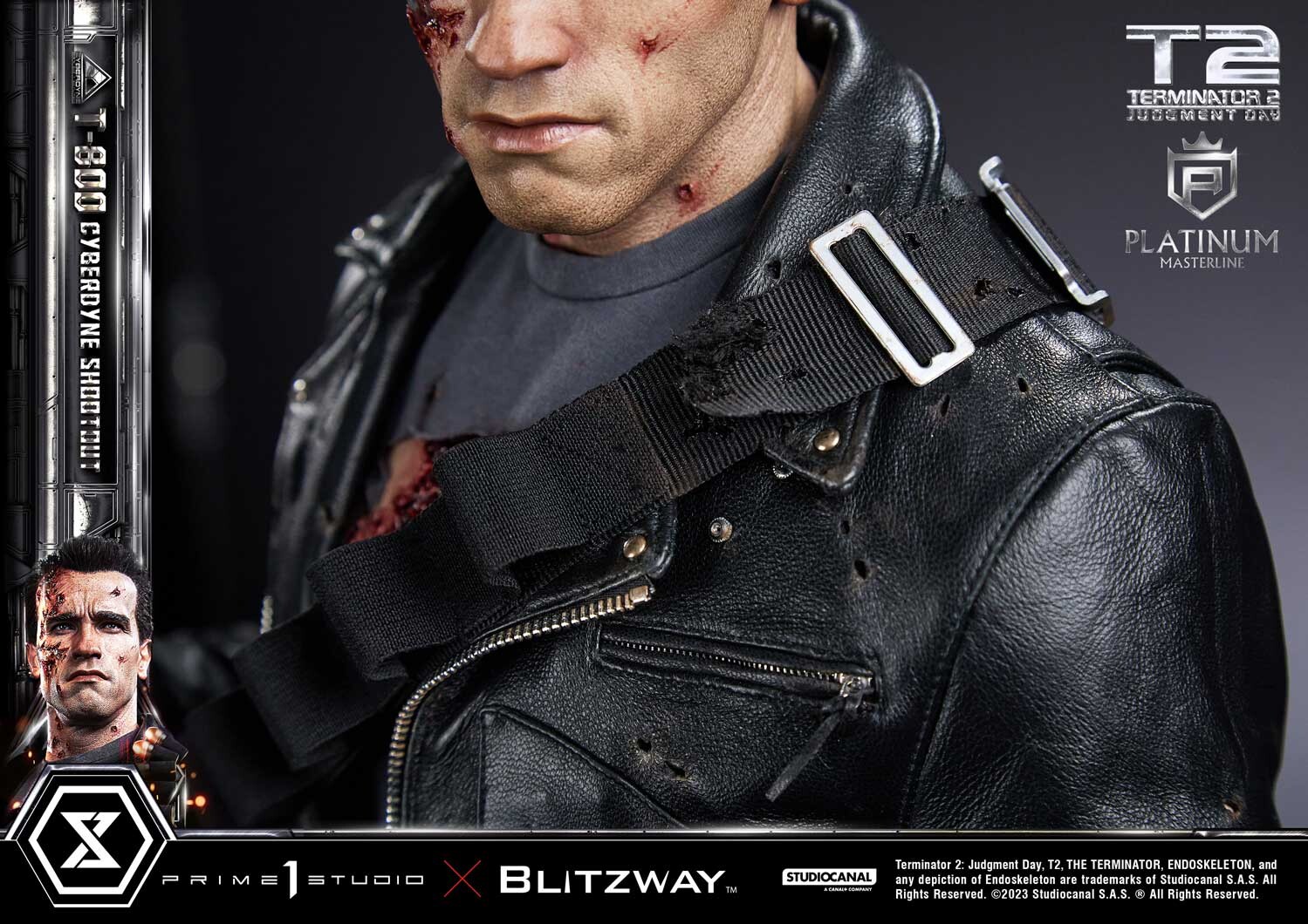 Terminator 2: Judgment Day - T-800 - Platinum Masterline  (PLMT2-01) - 1/3 - Cyberdyne Shootout (Blitzway, Prime 1 Studio) photo 26