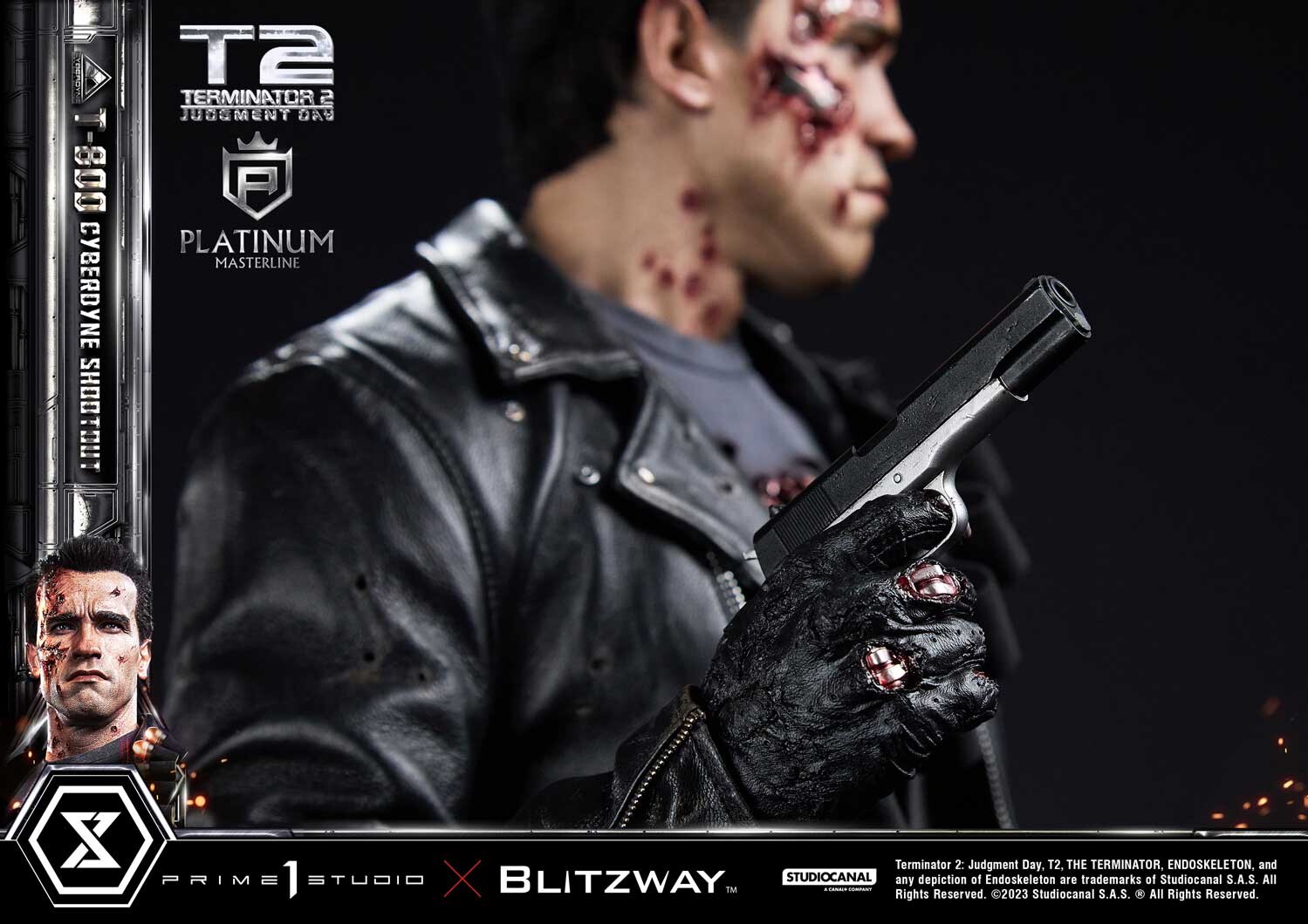Terminator 2: Judgment Day - T-800 - Platinum Masterline  (PLMT2-01) - 1/3 - Cyberdyne Shootout (Blitzway, Prime 1 Studio) photo 27