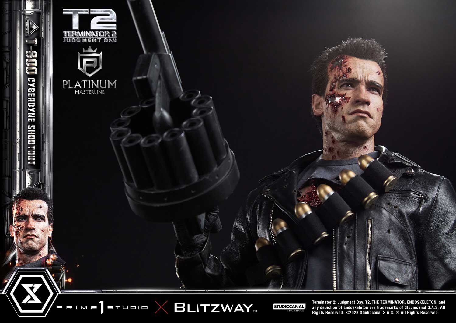 Terminator 2: Judgment Day - T-800 - Platinum Masterline  (PLMT2-01) - 1/3 - Cyberdyne Shootout (Blitzway, Prime 1 Studio) photo 29