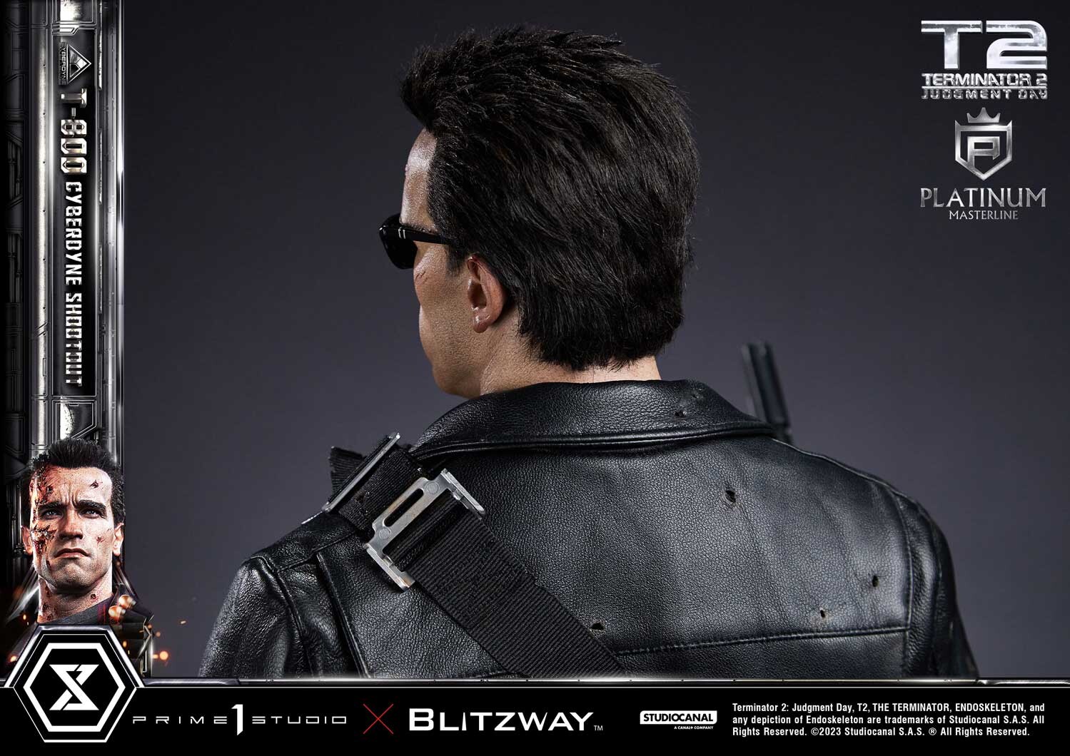Terminator 2: Judgment Day - T-800 - Platinum Masterline  (PLMT2-01) - 1/3 - Cyberdyne Shootout (Blitzway, Prime 1 Studio) photo 30
