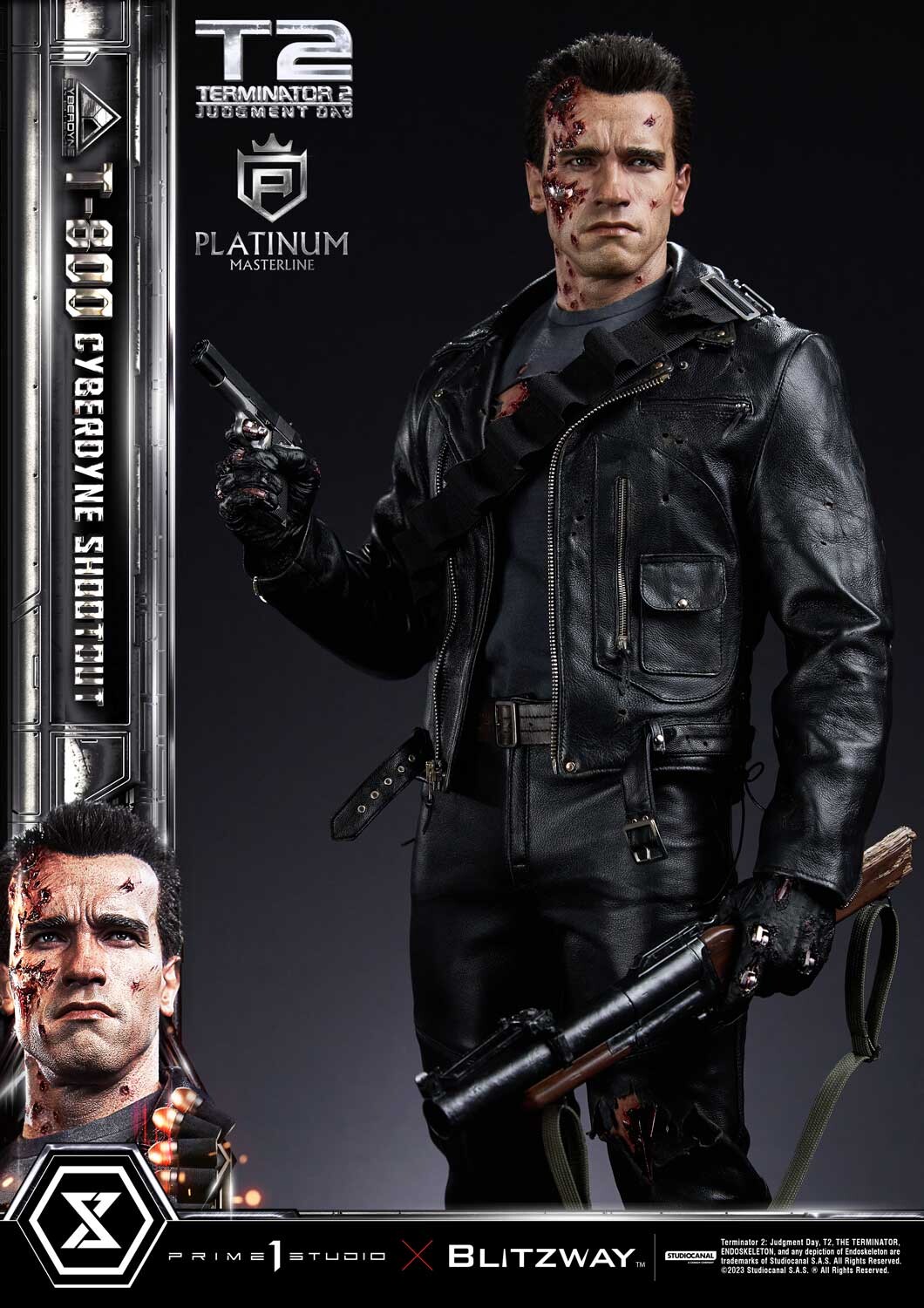 Terminator 2: Judgment Day - T-800 - Platinum Masterline  (PLMT2-01) - 1/3 - Cyberdyne Shootout (Blitzway, Prime 1 Studio) photo 31