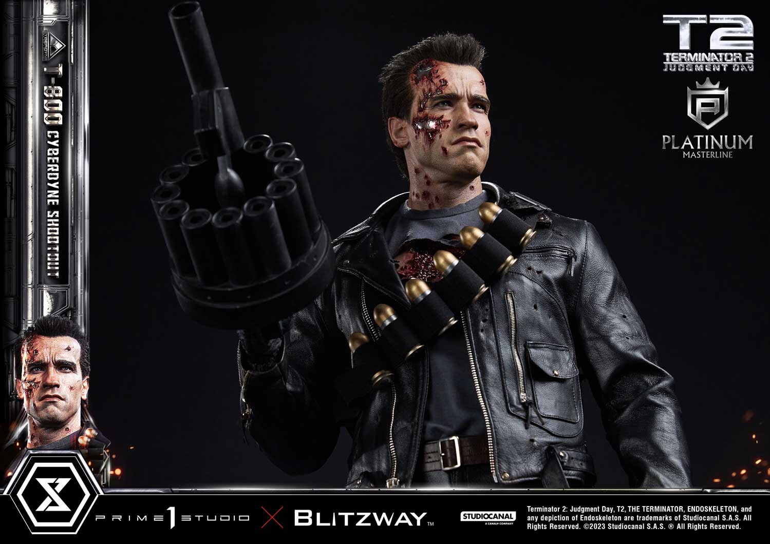 Terminator 2: Judgment Day - T-800 - Platinum Masterline  (PLMT2-01) - 1/3 - Cyberdyne Shootout (Blitzway, Prime 1 Studio) photo 34