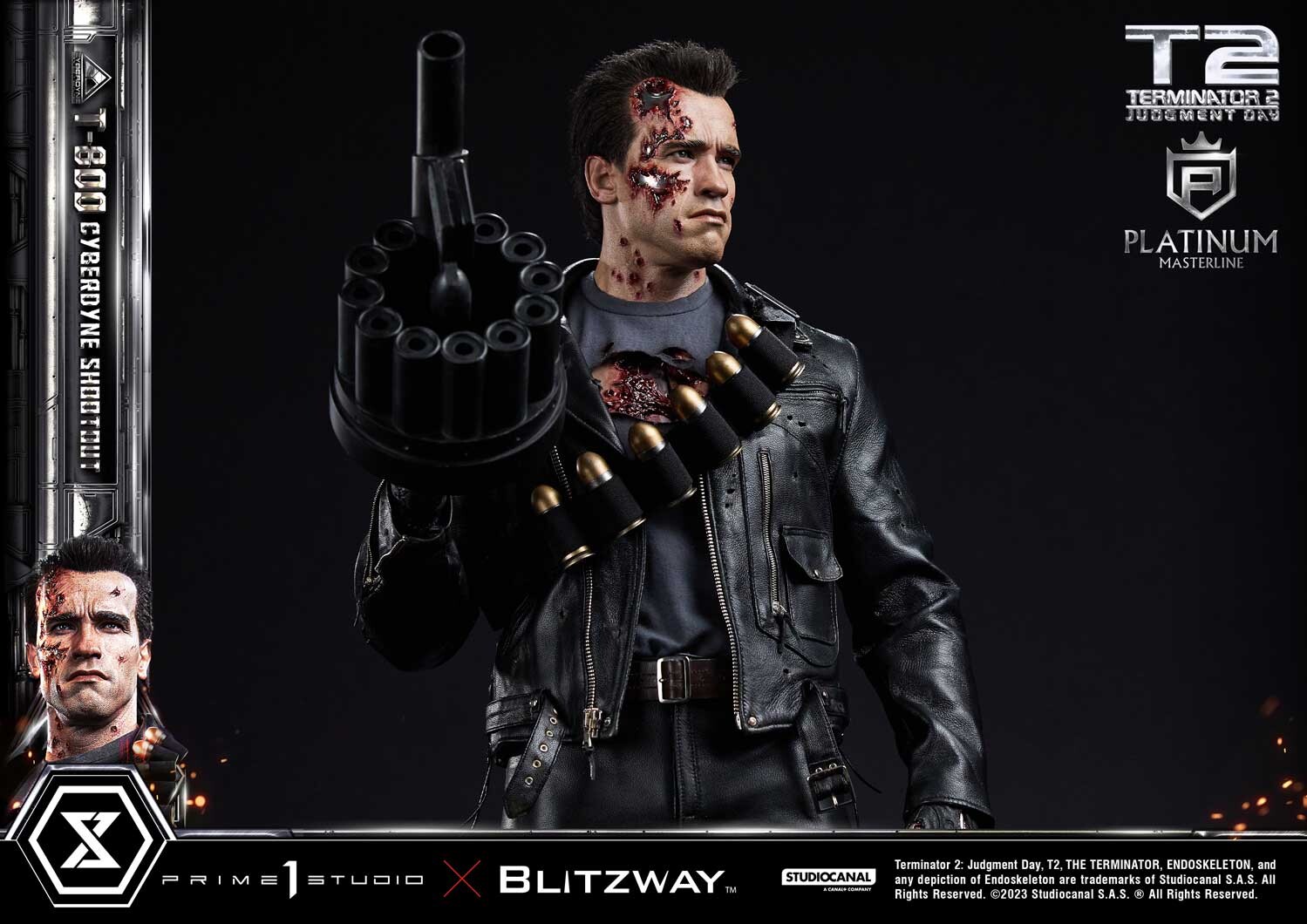 Terminator 2: Judgment Day - T-800 - Platinum Masterline  (PLMT2-01) - 1/3 - Cyberdyne Shootout (Blitzway, Prime 1 Studio) photo 37