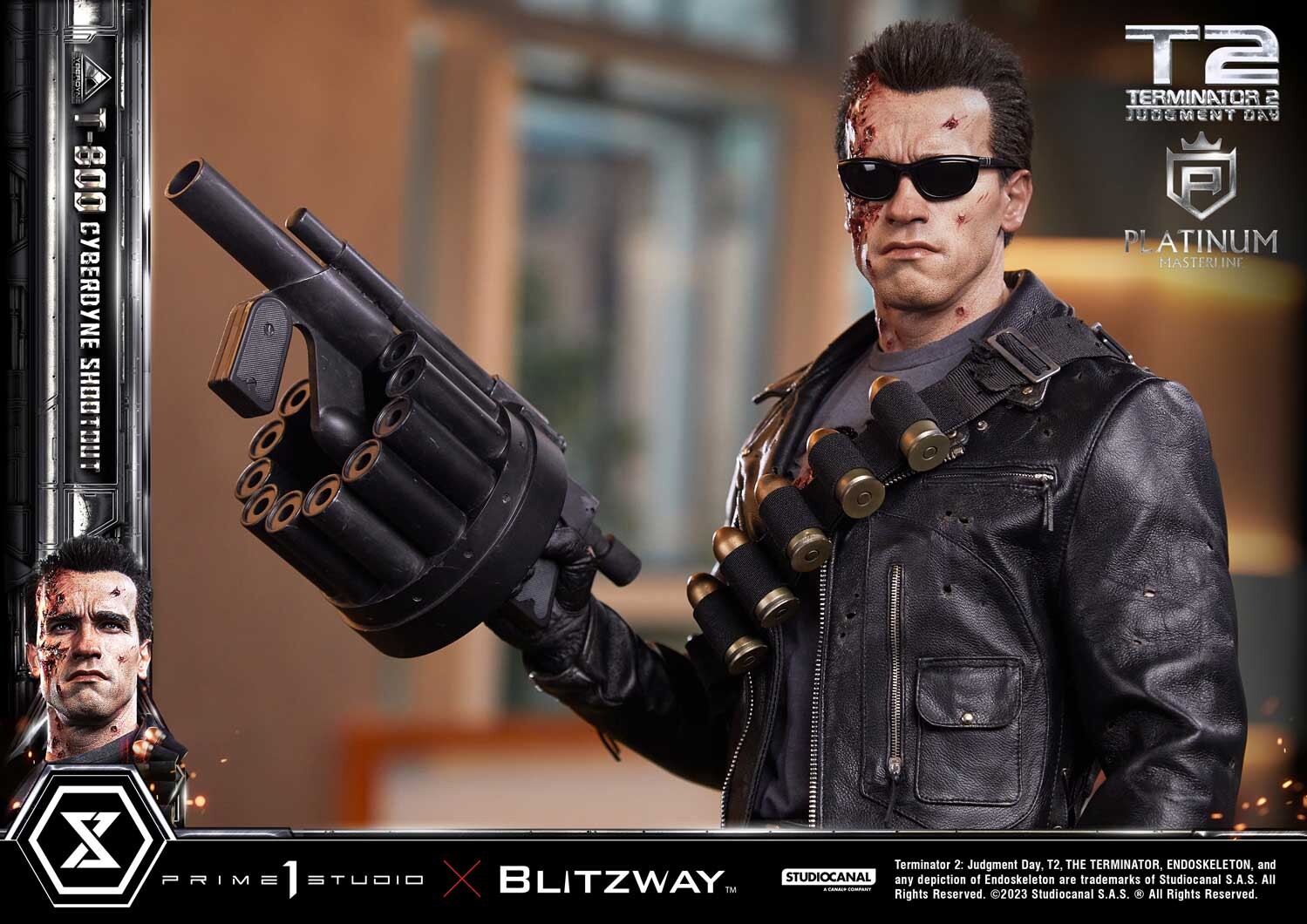 Terminator 2: Judgment Day - T-800 - Platinum Masterline  (PLMT2-01) - 1/3 - Cyberdyne Shootout (Blitzway, Prime 1 Studio) photo 39