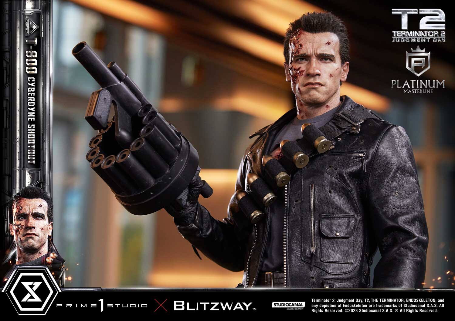 Terminator 2: Judgment Day - T-800 - Platinum Masterline  (PLMT2-01) - 1/3 - Cyberdyne Shootout (Blitzway, Prime 1 Studio) photo 40