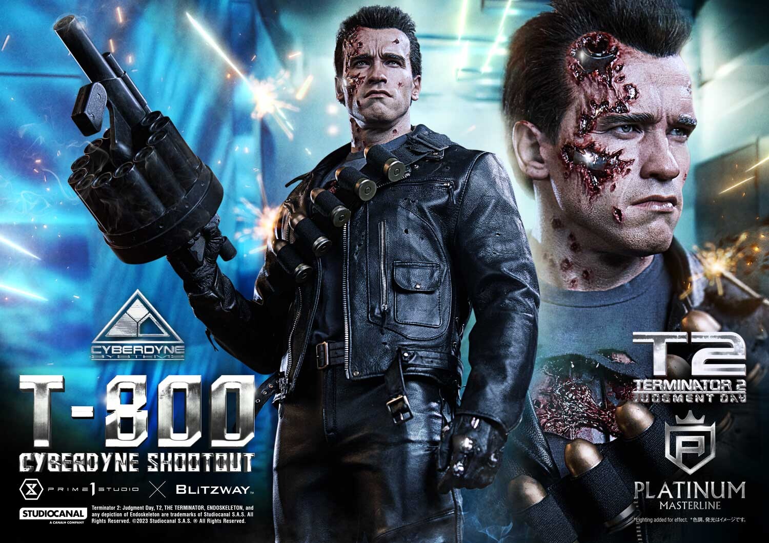 Terminator 2: Judgment Day - T-800 - Platinum Masterline  (PLMT2-01) - 1/3 - Cyberdyne Shootout (Blitzway, Prime 1 Studio) photo 42