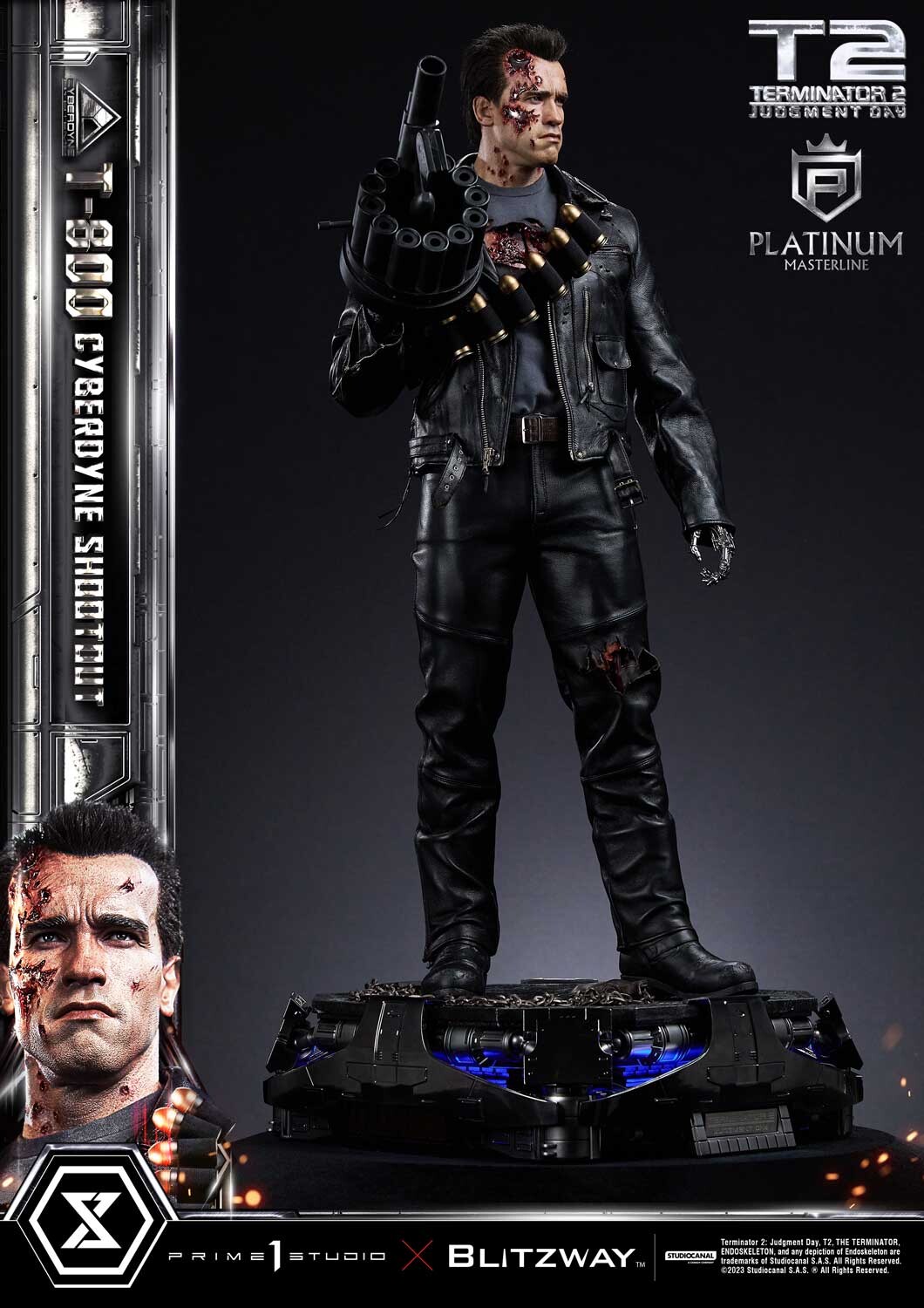 Terminator 2: Judgment Day - T-800 - Platinum Masterline  (PLMT2-01) - 1/3 - Cyberdyne Shootout (Blitzway, Prime 1 Studio) photo 44