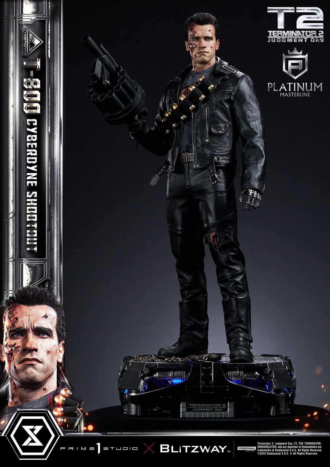 Terminator 2: Judgment Day - T-800 - Platinum Masterline  (PLMT2-01) - 1/3 - Cyberdyne Shootout (Blitzway, Prime 1 Studio) photo 45