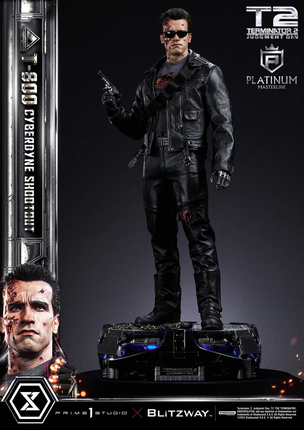 Terminator 2: Judgment Day - T-800 - Platinum Masterline  (PLMT2-01) - 1/3 - Cyberdyne Shootout (Blitzway, Prime 1 Studio) photo 46