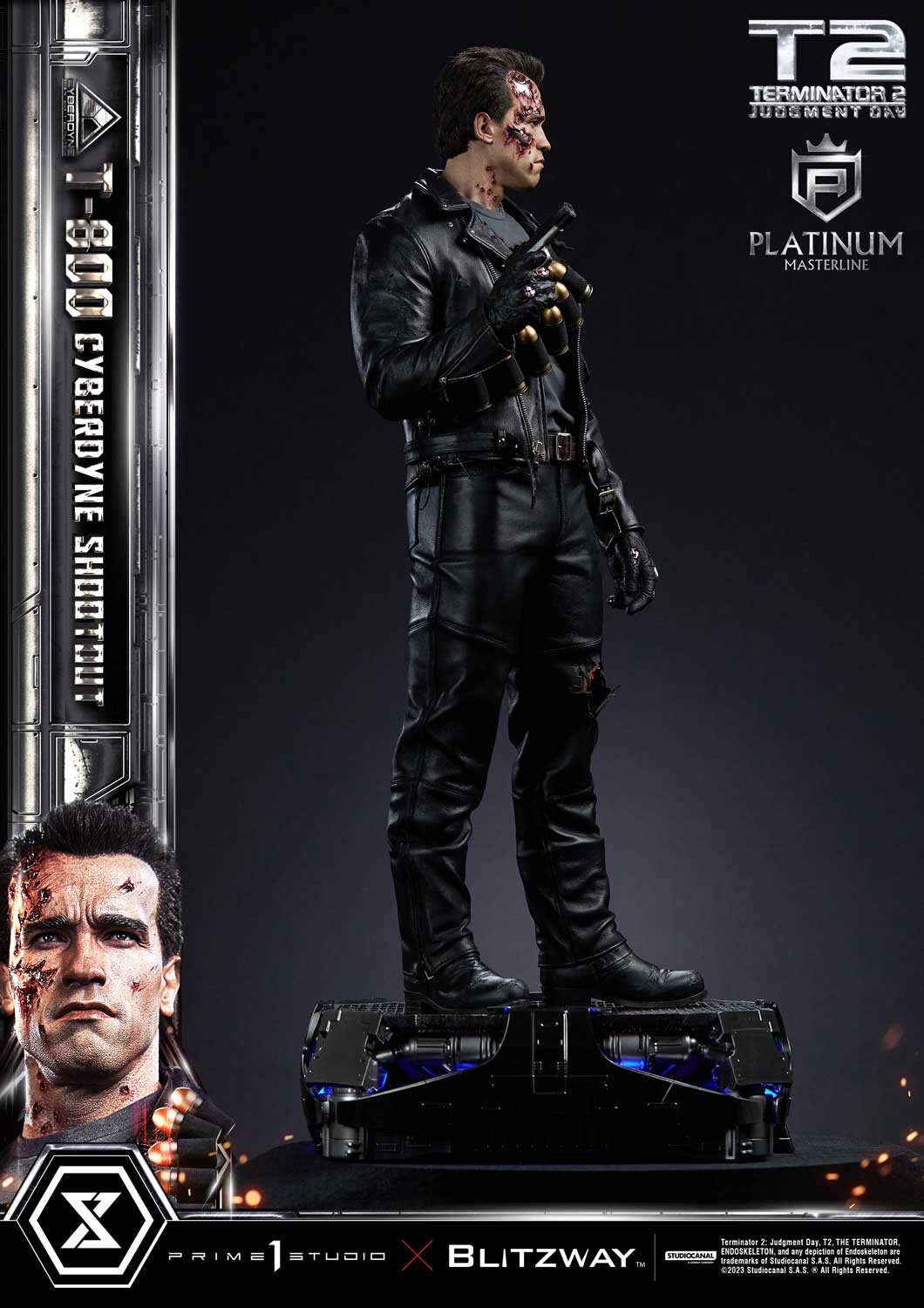 Terminator 2: Judgment Day - T-800 - Platinum Masterline  (PLMT2-01) - 1/3 - Cyberdyne Shootout (Blitzway, Prime 1 Studio) photo 48