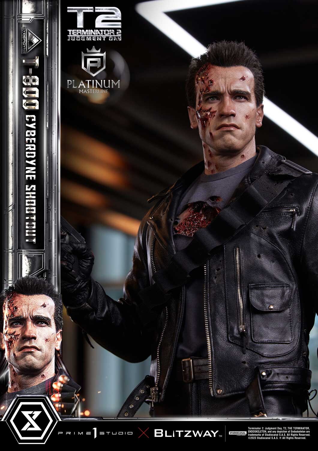 Terminator 2: Judgment Day - T-800 - Platinum Masterline  (PLMT2-01) - 1/3 - Cyberdyne Shootout (Blitzway, Prime 1 Studio) photo 53