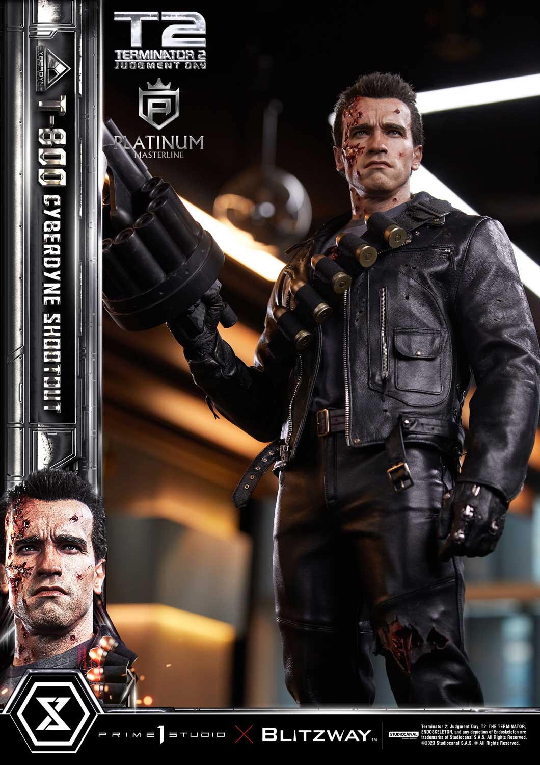 Terminator 2: Judgment Day - T-800 - Platinum Masterline  (PLMT2-01) - 1/3 - Cyberdyne Shootout (Blitzway, Prime 1 Studio) photo 54