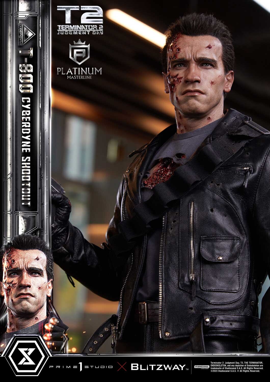 Terminator 2: Judgment Day - T-800 - Platinum Masterline  (PLMT2-01) - 1/3 - Cyberdyne Shootout (Blitzway, Prime 1 Studio) photo 55