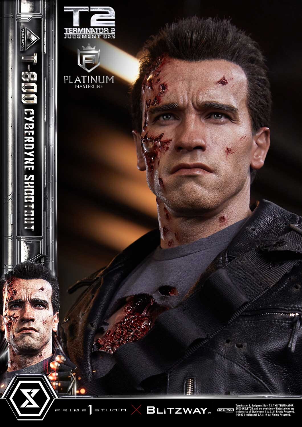 Terminator 2: Judgment Day - T-800 - Platinum Masterline  (PLMT2-01) - 1/3 - Cyberdyne Shootout (Blitzway, Prime 1 Studio) photo 56