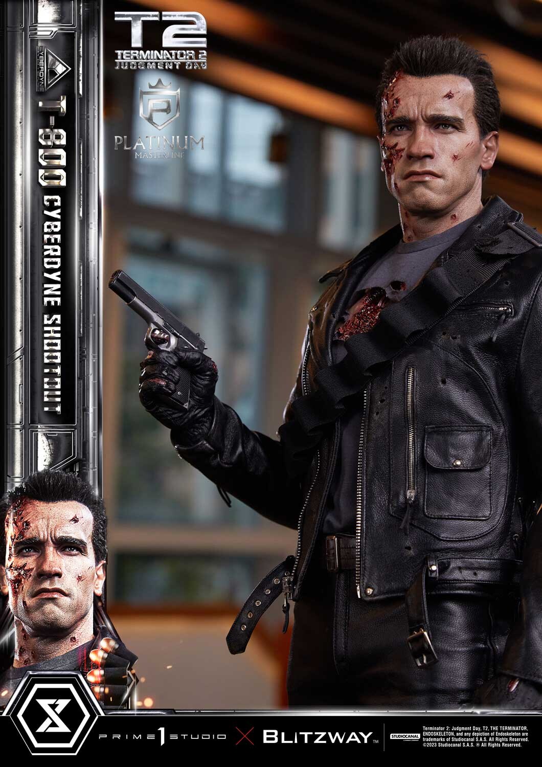Terminator 2: Judgment Day - T-800 - Platinum Masterline  (PLMT2-01) - 1/3 - Cyberdyne Shootout (Blitzway, Prime 1 Studio) photo 58