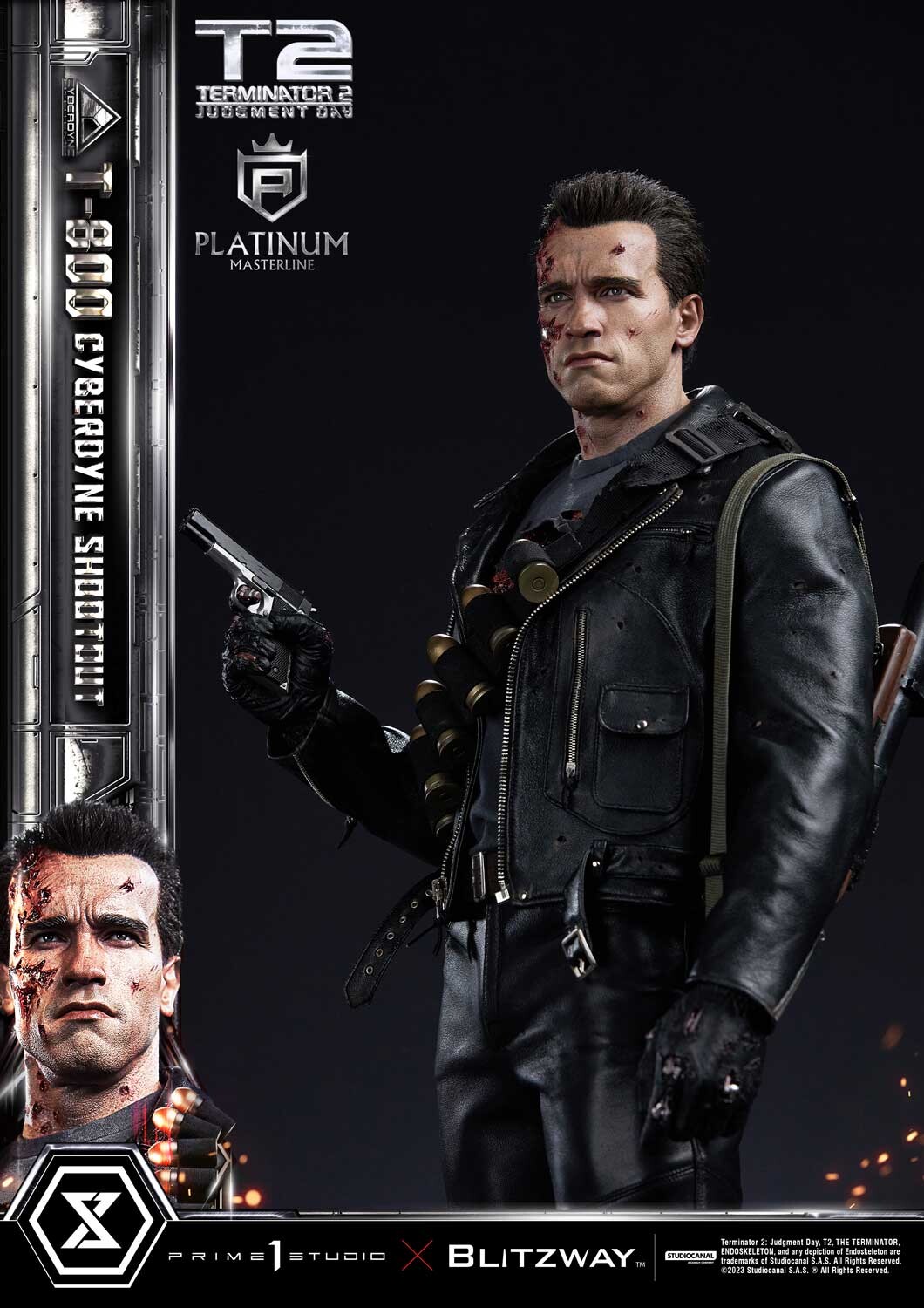Terminator 2: Judgment Day - T-800 - Platinum Masterline  (PLMT2-01) - 1/3 - Cyberdyne Shootout (Blitzway, Prime 1 Studio) photo 60