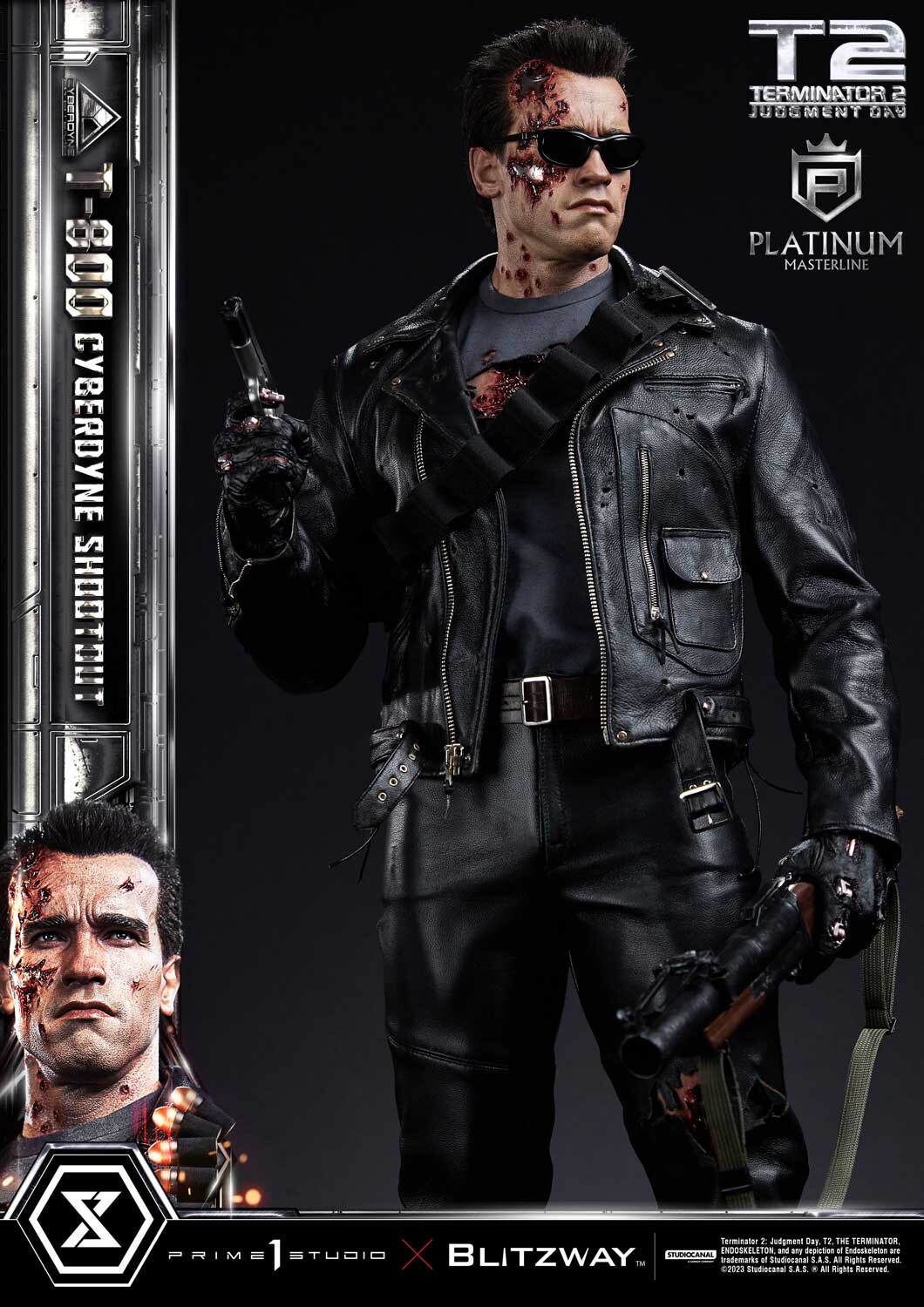 Terminator 2: Judgment Day - T-800 - Platinum Masterline  (PLMT2-01) - 1/3 - Cyberdyne Shootout (Blitzway, Prime 1 Studio) photo 61