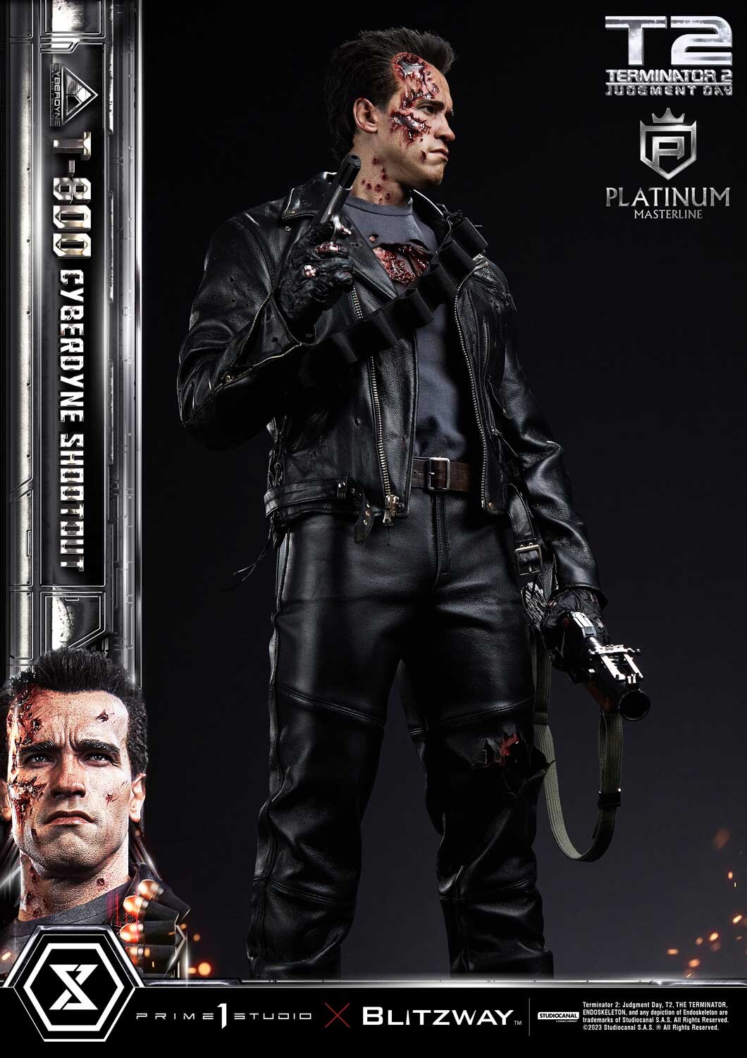 Terminator 2: Judgment Day - T-800 - Platinum Masterline  (PLMT2-01) - 1/3 - Cyberdyne Shootout (Blitzway, Prime 1 Studio) photo 62