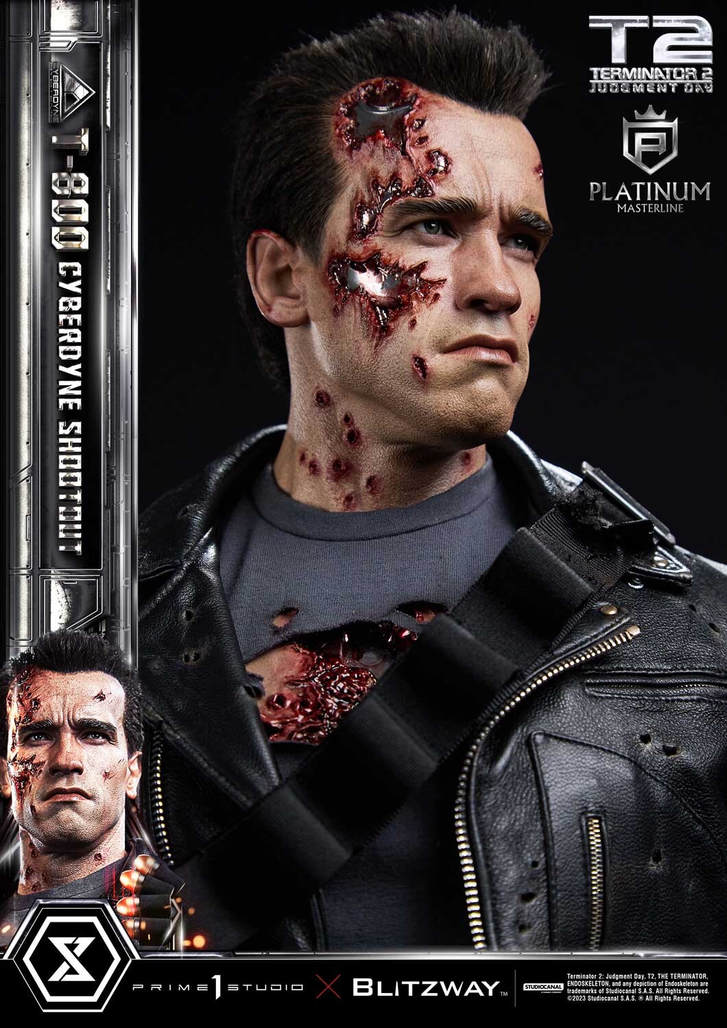 Terminator 2: Judgment Day - T-800 - Platinum Masterline  (PLMT2-01) - 1/3 - Cyberdyne Shootout (Blitzway, Prime 1 Studio) photo 63