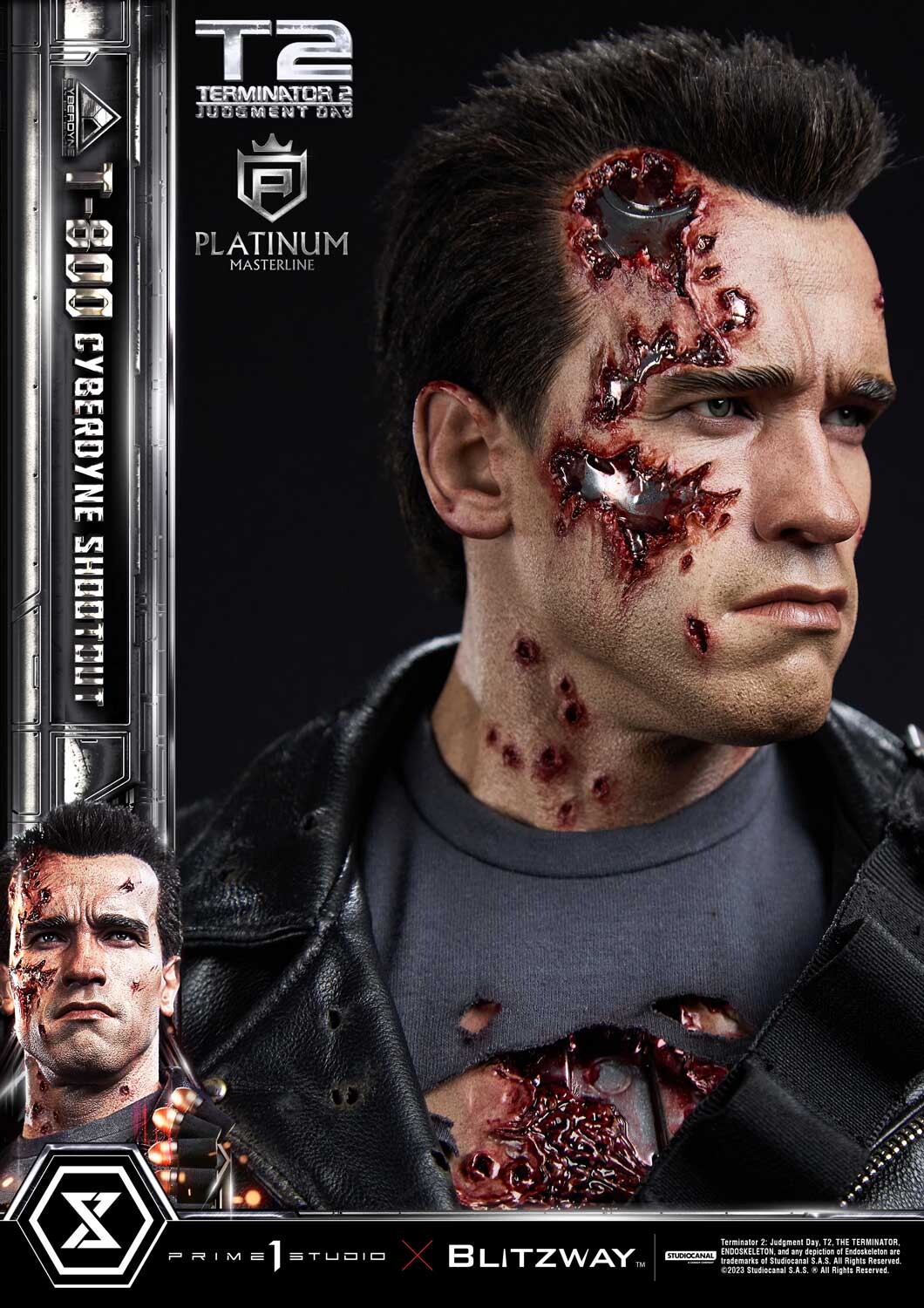 Terminator 2: Judgment Day - T-800 - Platinum Masterline  (PLMT2-01) - 1/3 - Cyberdyne Shootout (Blitzway, Prime 1 Studio) photo 64