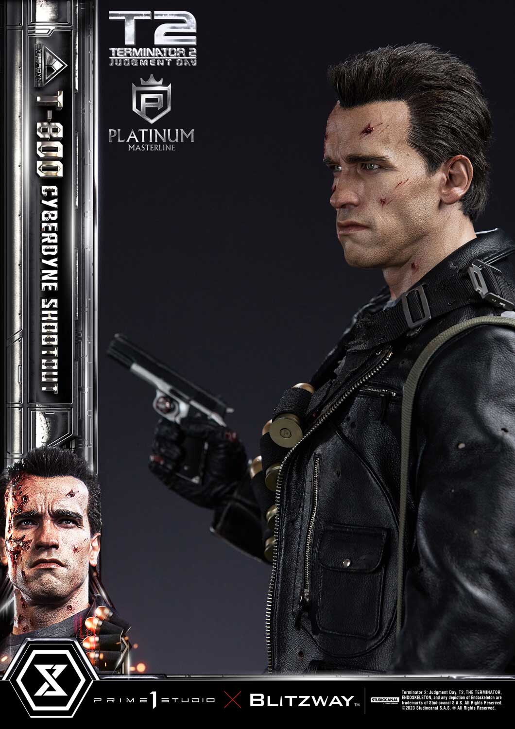 Terminator 2: Judgment Day - T-800 - Platinum Masterline  (PLMT2-01) - 1/3 - Cyberdyne Shootout (Blitzway, Prime 1 Studio) photo 65
