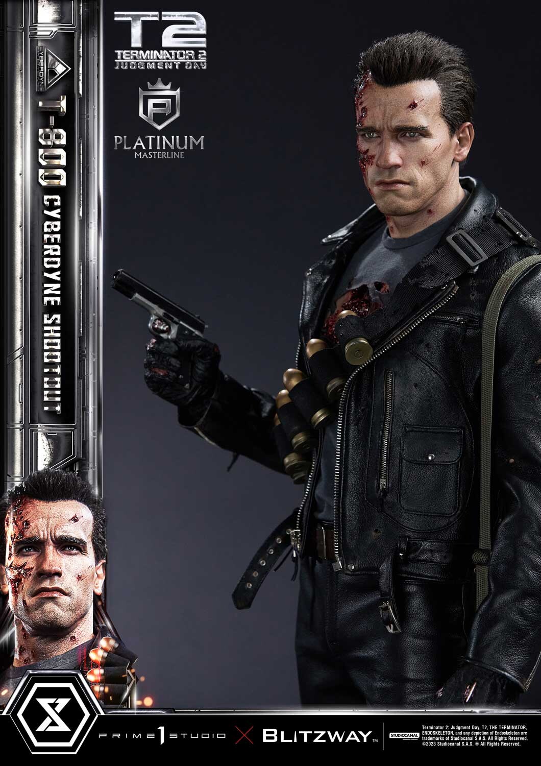 Terminator 2: Judgment Day - T-800 - Platinum Masterline  (PLMT2-01) - 1/3 - Cyberdyne Shootout (Blitzway, Prime 1 Studio) photo 66
