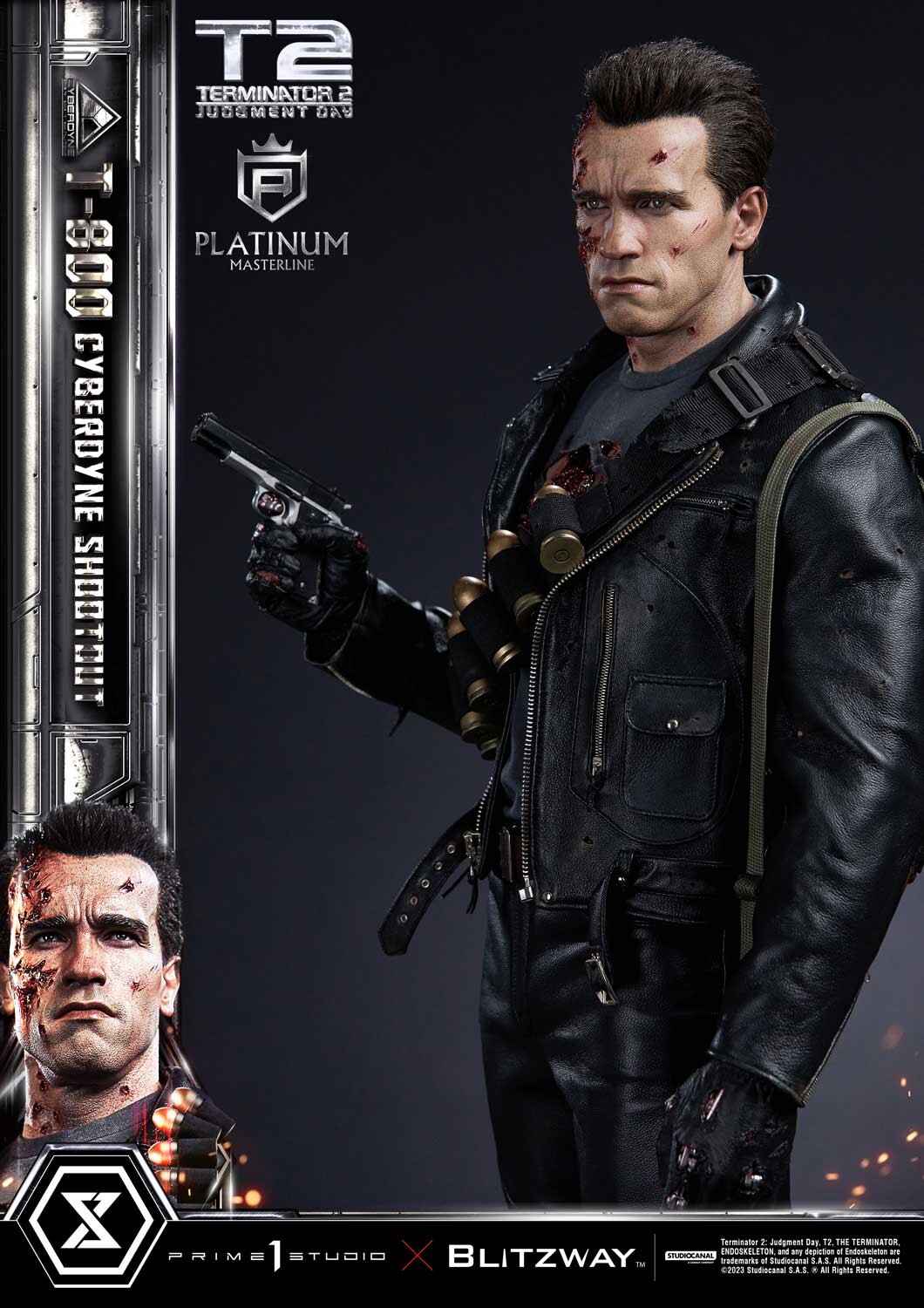 Terminator 2: Judgment Day - T-800 - Platinum Masterline  (PLMT2-01) - 1/3 - Cyberdyne Shootout (Blitzway, Prime 1 Studio) photo 68