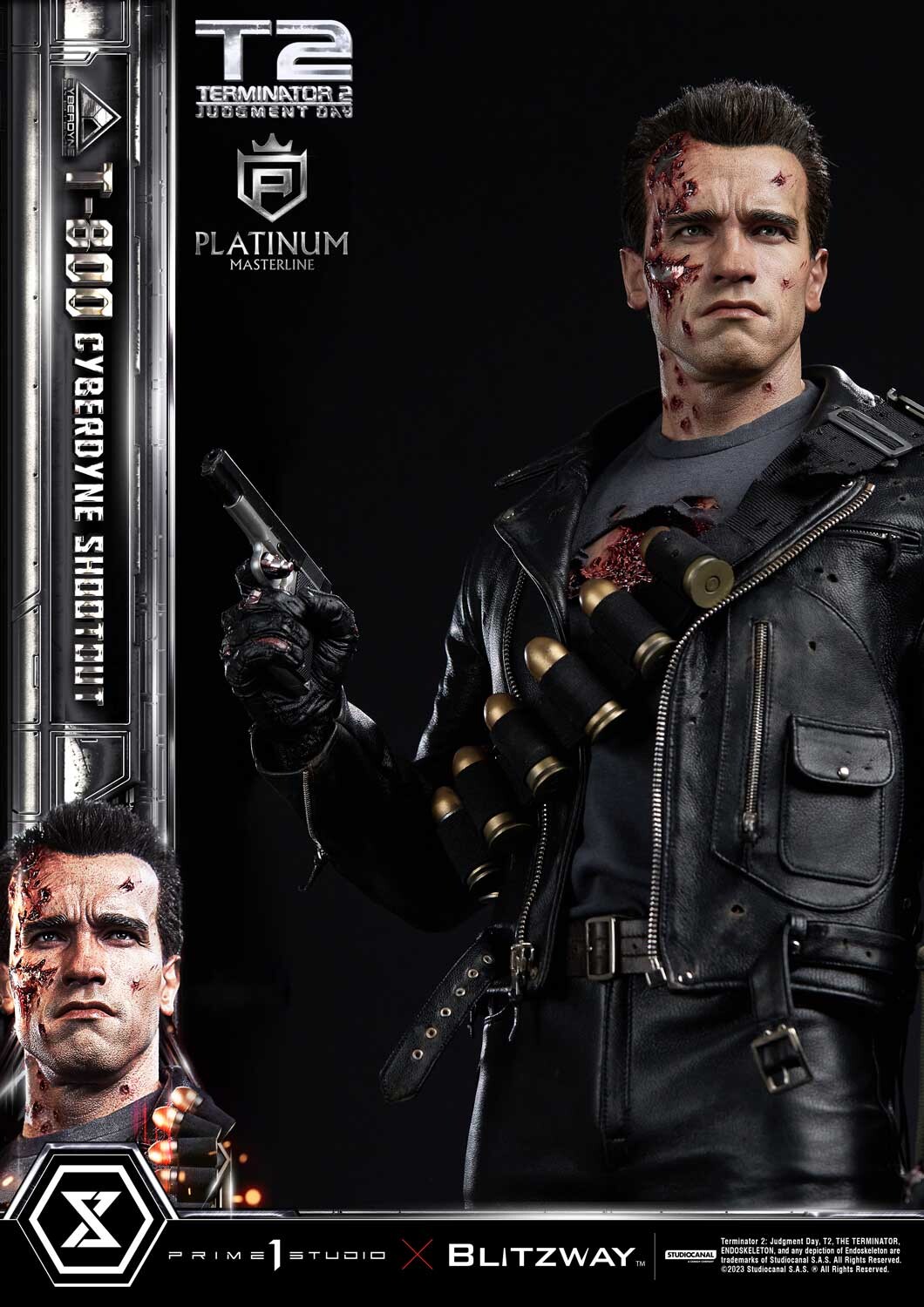 Terminator 2: Judgment Day - T-800 - Platinum Masterline  (PLMT2-01) - 1/3 - Cyberdyne Shootout (Blitzway, Prime 1 Studio) photo 71