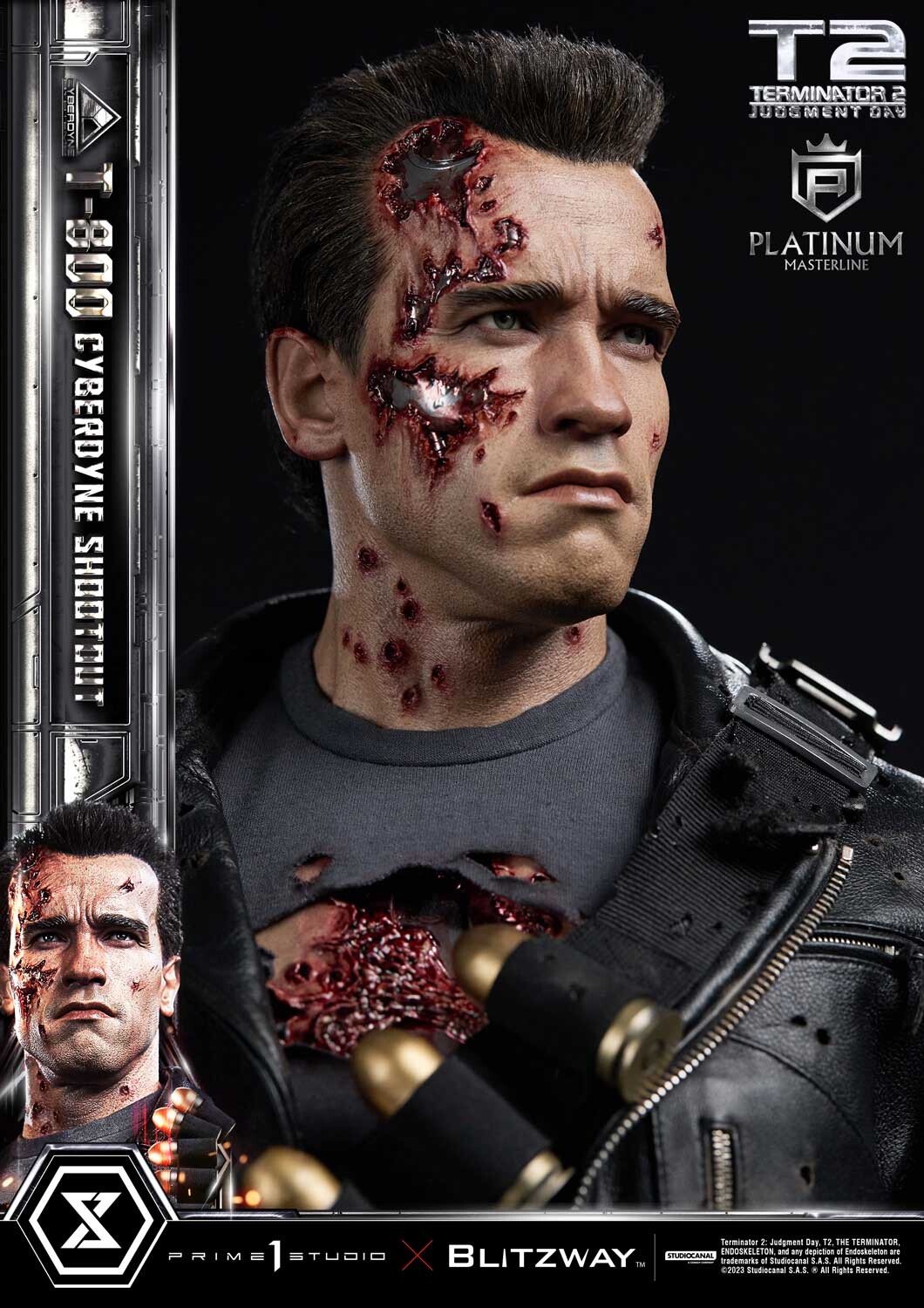 Terminator 2: Judgment Day - T-800 - Platinum Masterline  (PLMT2-01) - 1/3 - Cyberdyne Shootout (Blitzway, Prime 1 Studio) photo 73