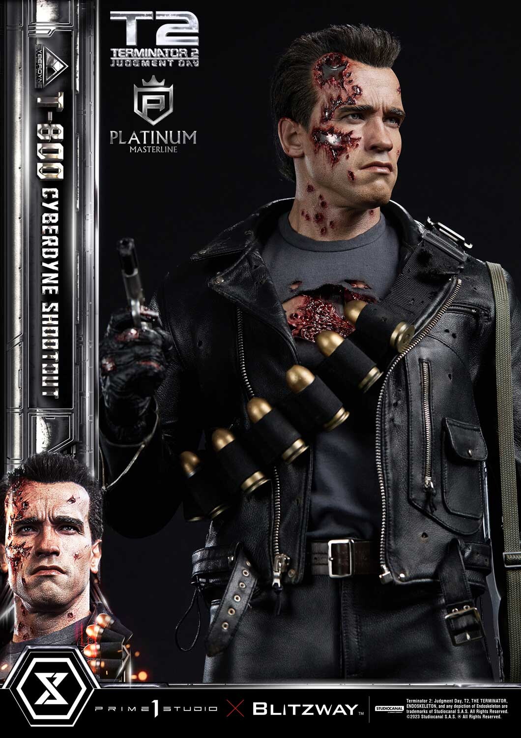 Terminator 2: Judgment Day - T-800 - Platinum Masterline  (PLMT2-01) - 1/3 - Cyberdyne Shootout (Blitzway, Prime 1 Studio) photo 74