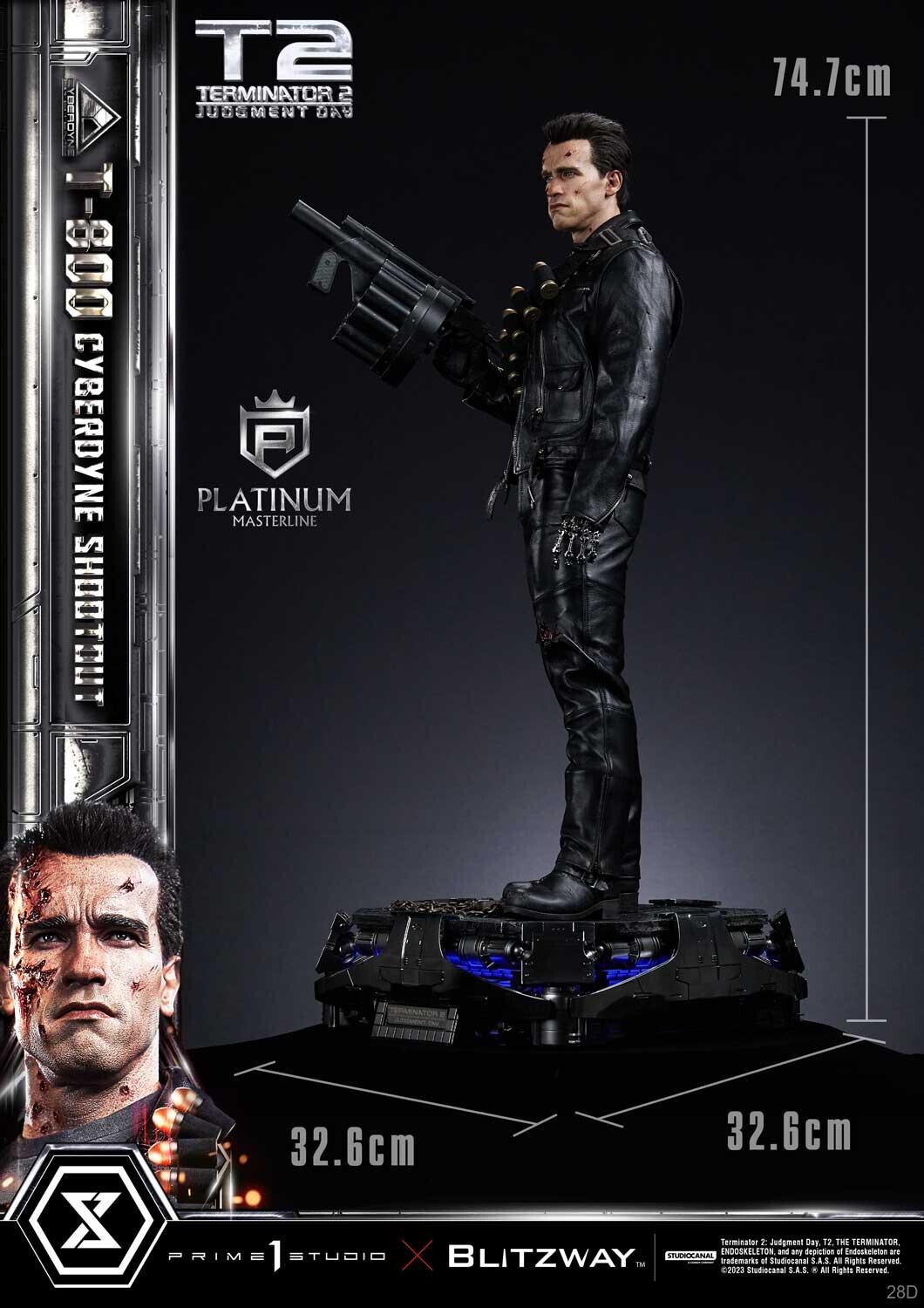 Terminator 2: Judgment Day - T-800 - Platinum Masterline  (PLMT2-01) - 1/3 - Cyberdyne Shootout (Blitzway, Prime 1 Studio) photo 77