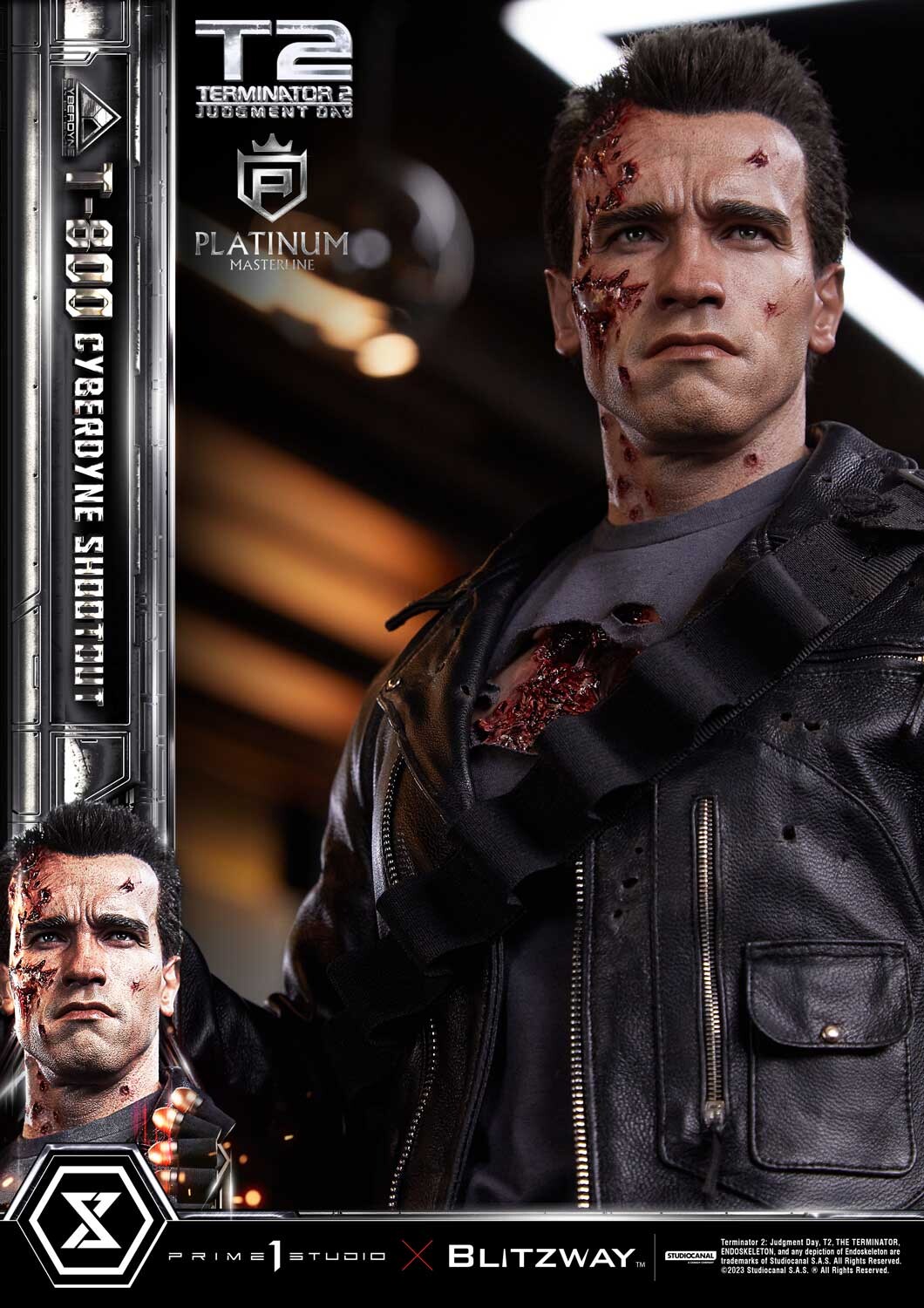 Terminator 2: Judgment Day - T-800 - Platinum Masterline  (PLMT2-01) - 1/3 - Cyberdyne Shootout (Blitzway, Prime 1 Studio) photo 79