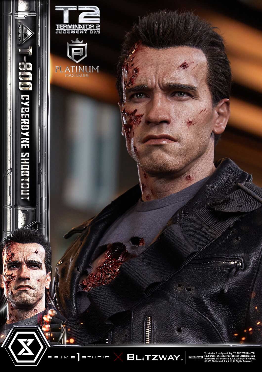 Terminator 2: Judgment Day - T-800 - Platinum Masterline  (PLMT2-01) - 1/3 - Cyberdyne Shootout (Blitzway, Prime 1 Studio) photo 80