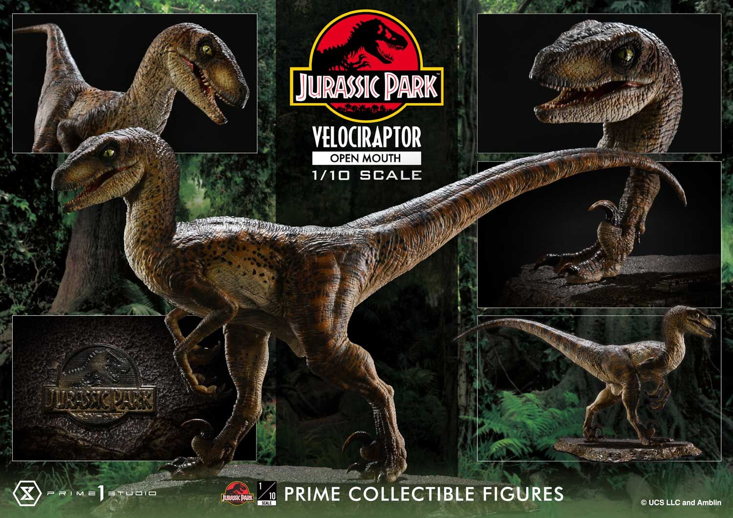 Jurassic Park - Velociraptor - Prime Collectible Figures  (PCFJP-07) - 1/10 - Open Mouth (Prime 1 Studio) photo 24