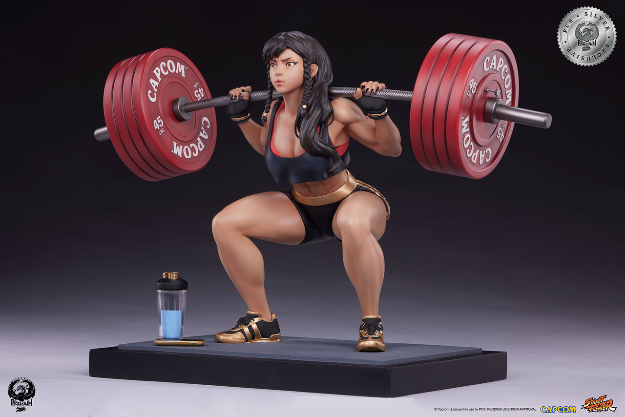 Street Fighter - Chun-Li - Gym/Fitness/Powerlifting - 1/4 - Battle Edition, Silver Exclusive (Premium Collectibles Studio) photo 3