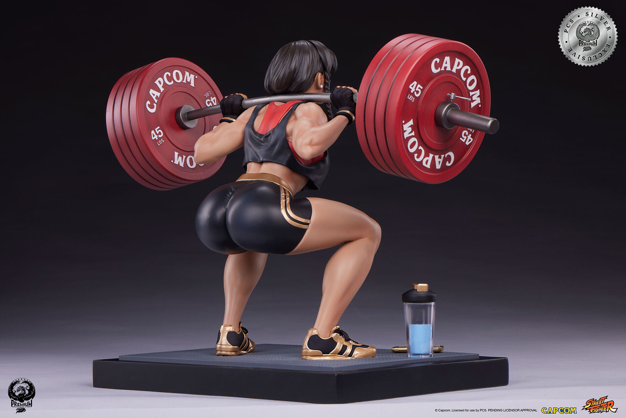Street Fighter - Chun-Li - Gym/Fitness/Powerlifting - 1/4 - Battle Edition, Silver Exclusive (Premium Collectibles Studio) photo 4