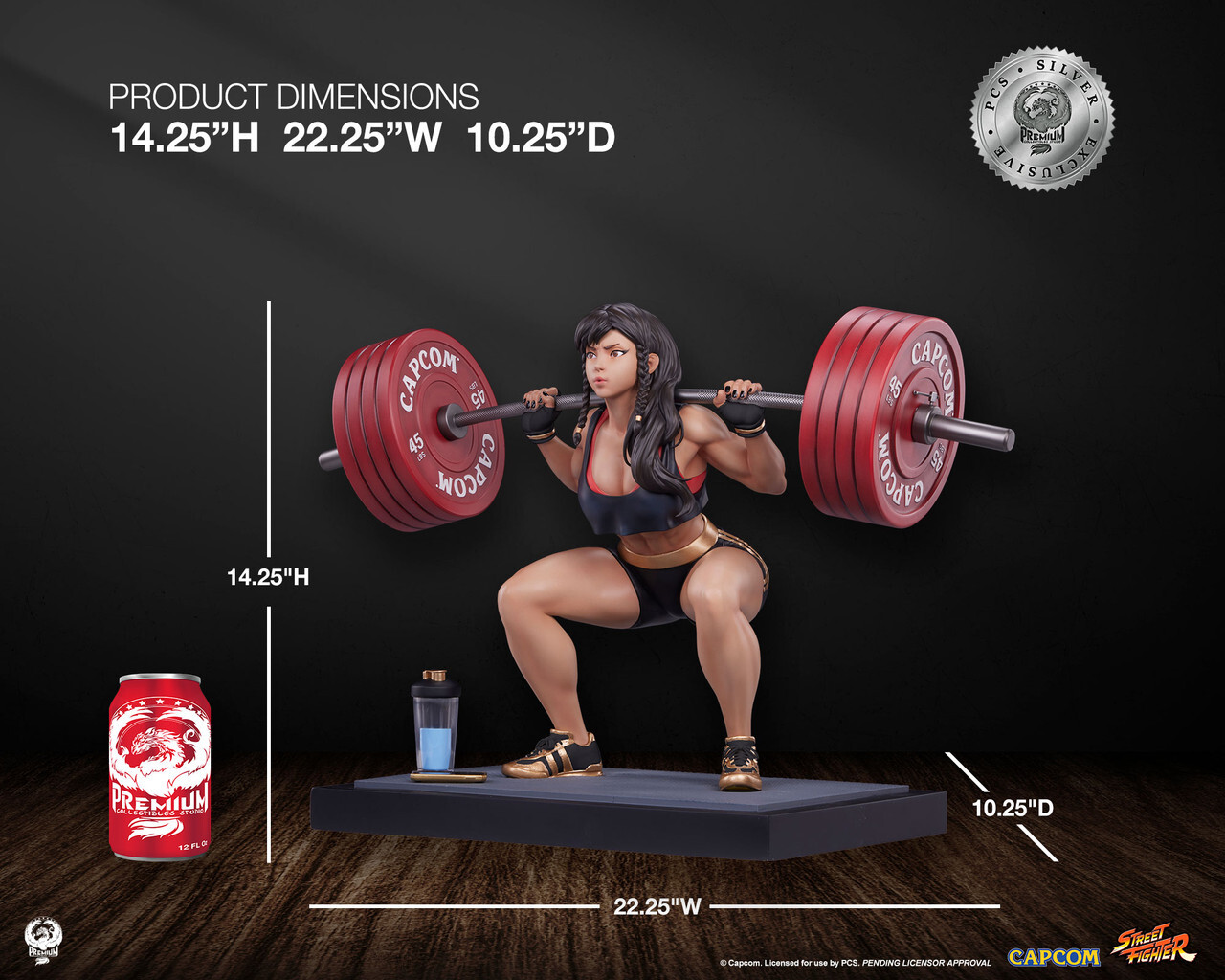 Street Fighter - Chun-Li - Gym/Fitness/Powerlifting - 1/4 - Battle Edition, Silver Exclusive (Premium Collectibles Studio) photo 7