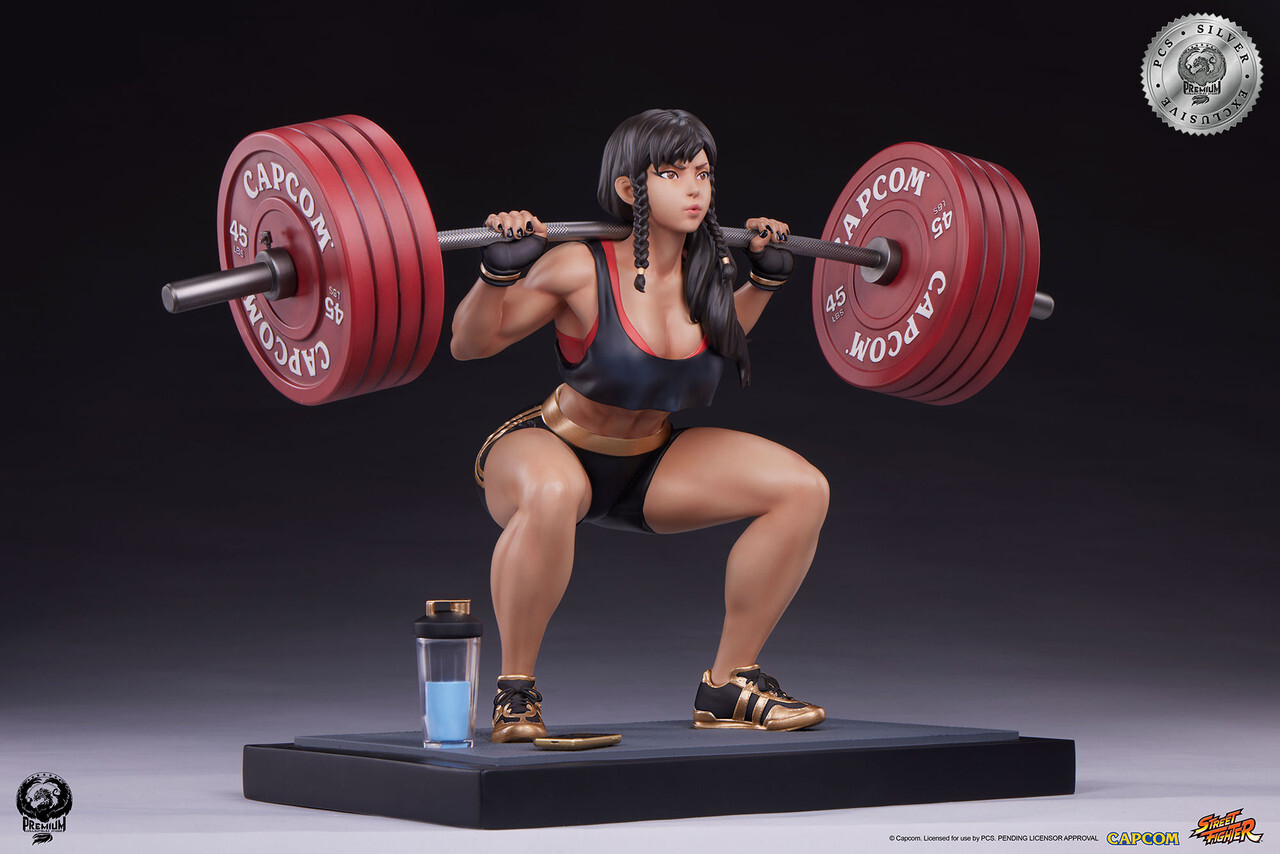 Street Fighter - Chun-Li - Gym/Fitness/Powerlifting - 1/4 - Battle Edition, Silver Exclusive (Premium Collectibles Studio) photo 12